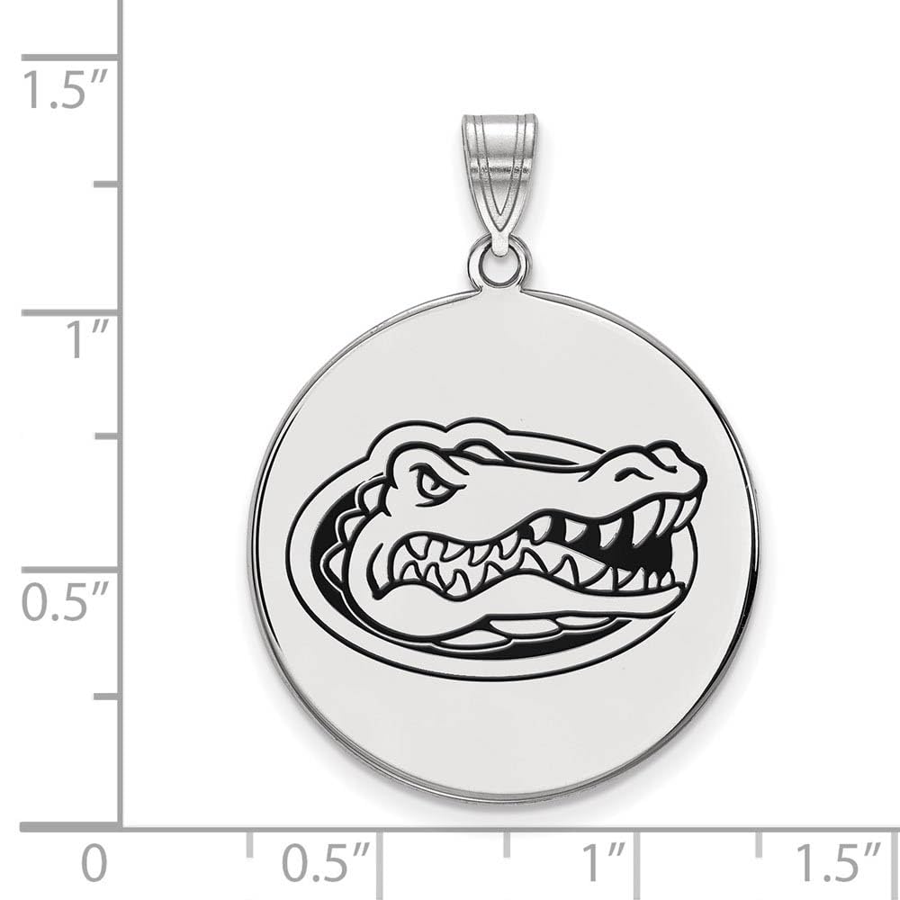 Florida Extra Large 1 Inch Enamel Disc Pendant - Sterling Silver Necklace Charm for Women, Handmade Jewelry Gift for Birthday, Anniversary & Special Occasions | Boho Chic & Layering Style