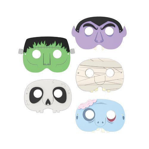Kikkerland Party Masks Set of 5 - Fun Halloween Costume Accessories for Adults & Kids - Perfect for Costume Parties, Halloween Celebrations & Themed Events