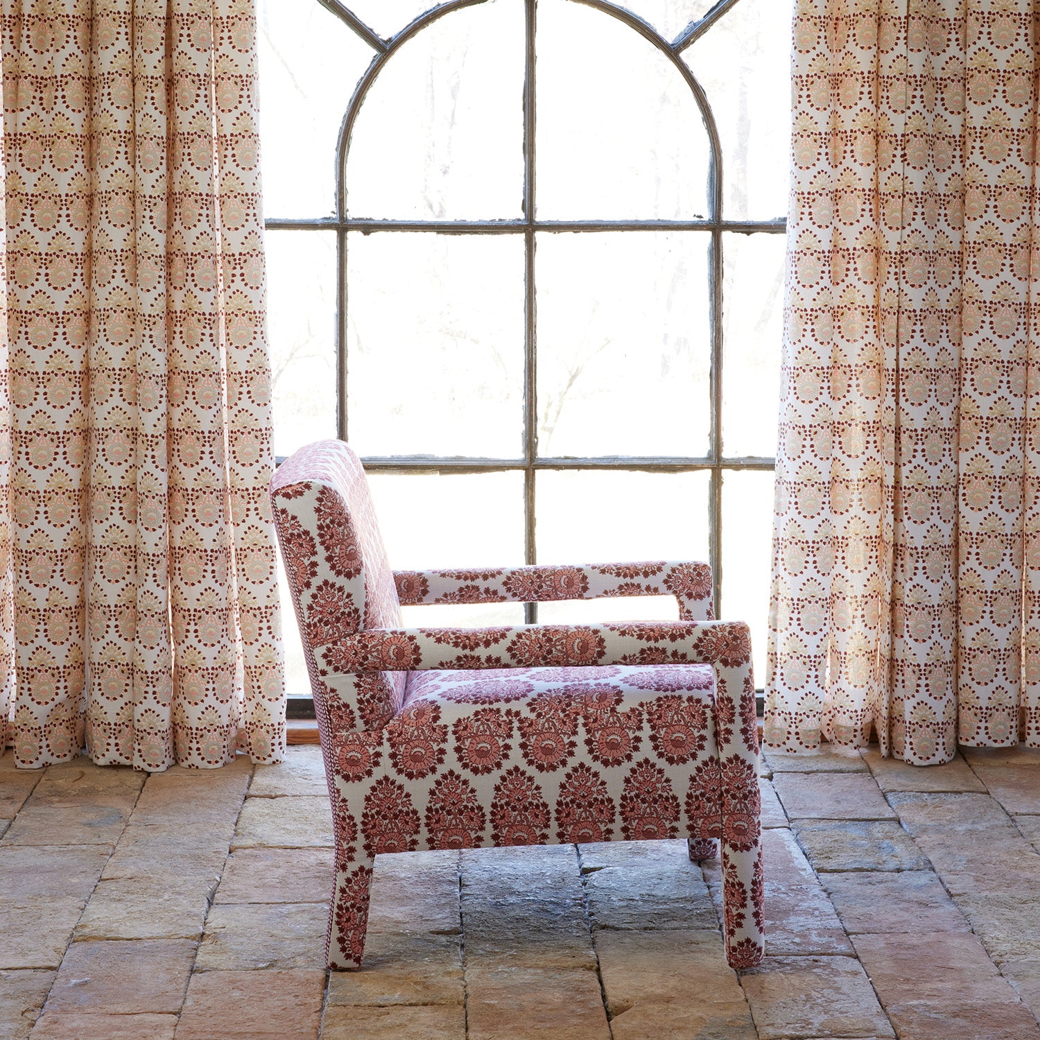 Square Chair in Lanka Berry and Aleppo Berry - Modern Accent Chair for Living Room, Bedroom, or Office - Stylish Home Decor Furniture for Small Spaces