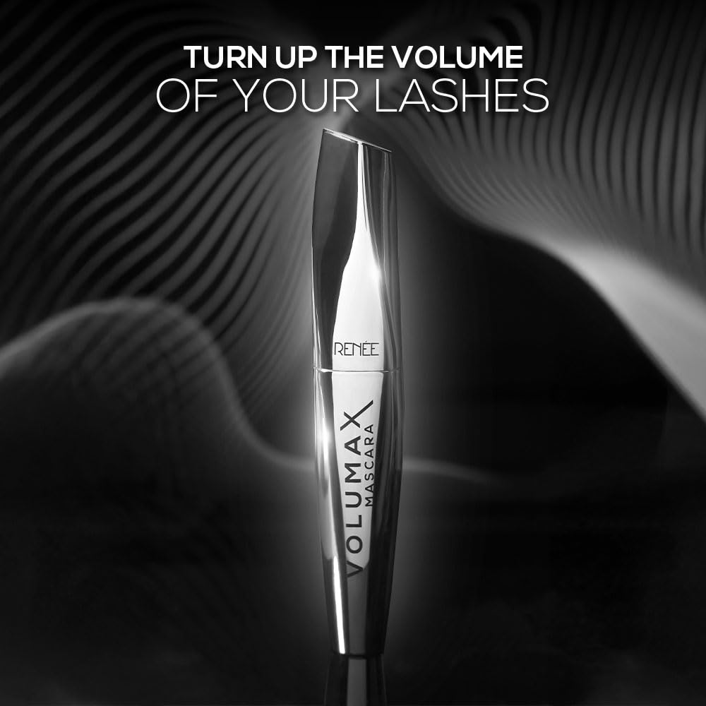 RENEE Volumax Mascara Black 10ml - Quick Drying Waterproof Mascara for Long Lasting Volume & Length | Weightless Formula with Intense Color | 360° Clump-Free Brush | Perfect for Day to Night Wear, Special Occasions & Photography