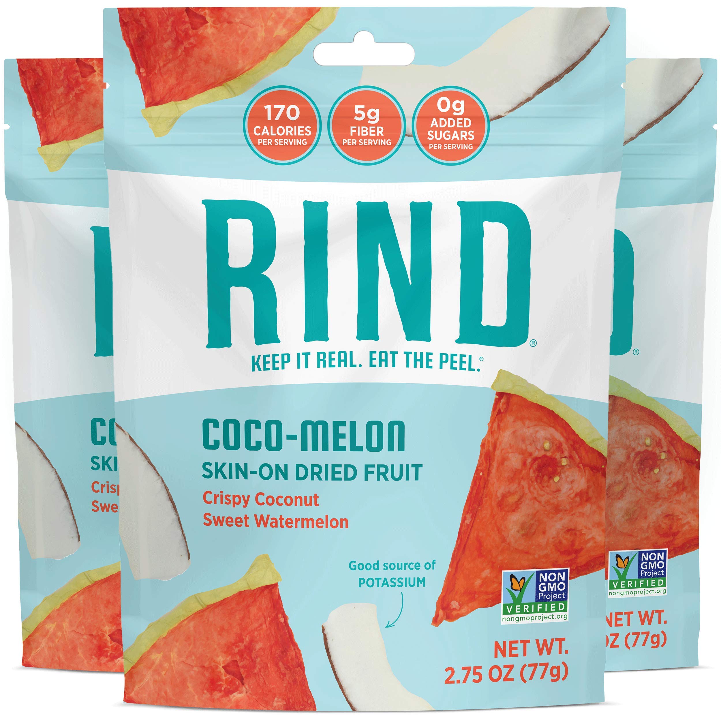 Organic Coco-Melon Dried Fruit Snacks - Vegan, Paleo, Non-GMO Superfood with Coconut & Watermelon | High Fiber Healthy Snack for Weight Loss, Keto Diet & On-the-Go Energy | 3 Pack (2.75oz Each)