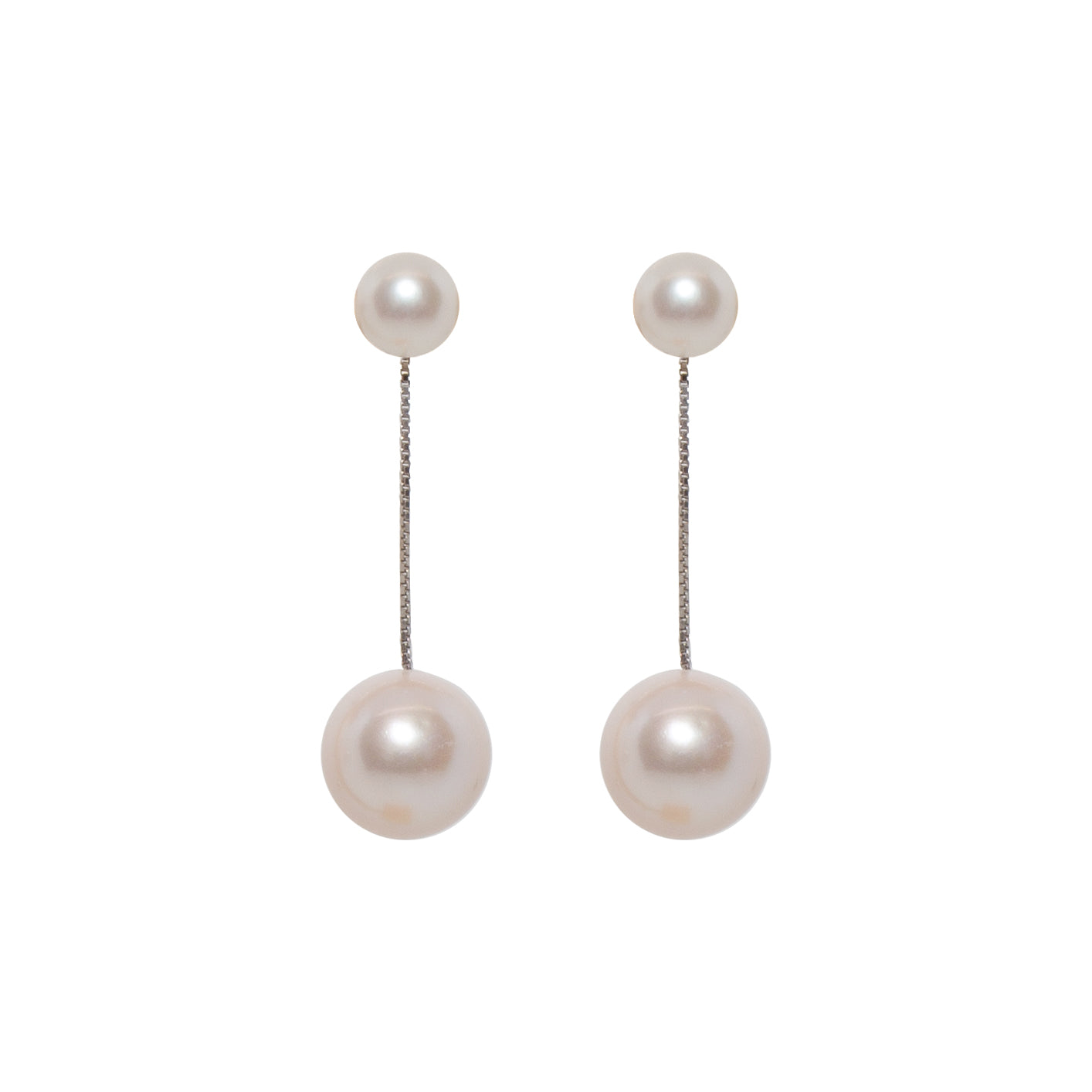 Short Silver Gleaming Pearl Earrings - Elegant Stud Earrings for Women, Perfect for Weddings, Parties & Daily Wear