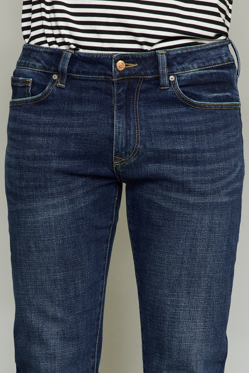Liam Medium Wash Slim Straight Men's Jeans - Comfortable & Stylish Denim Pants for Casual Wear & Everyday Outfits