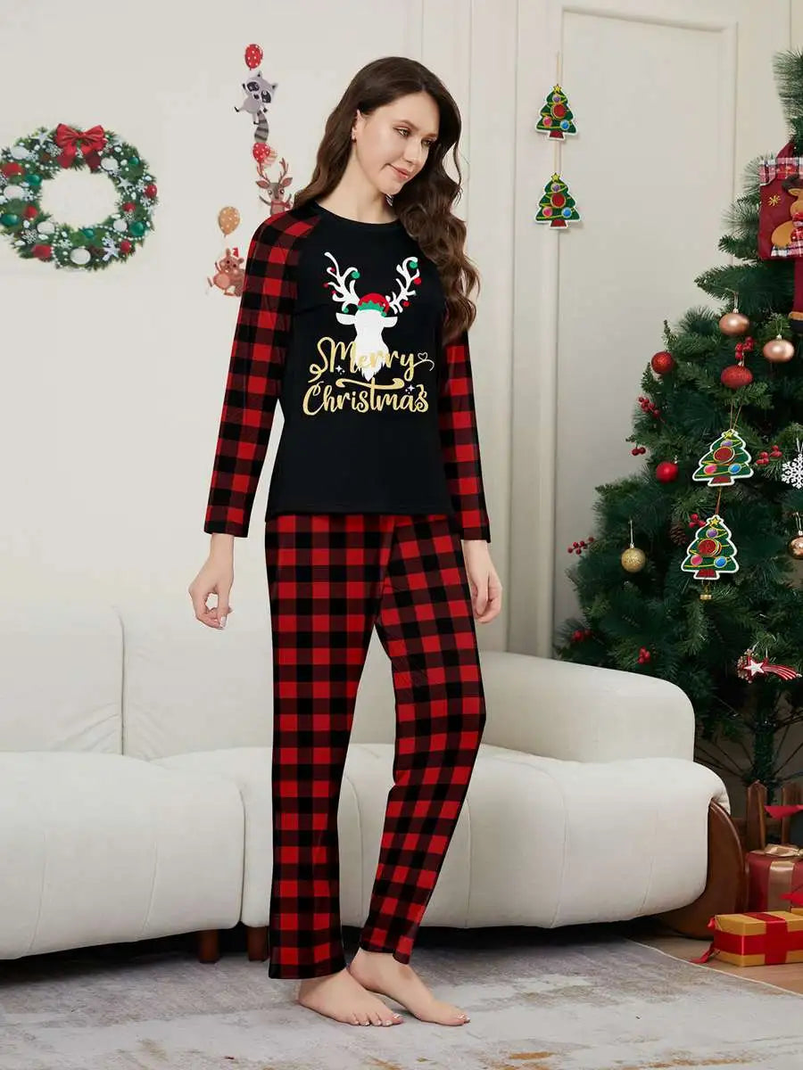 Reindeer Christmas Pajamas Set - Family Matching Holiday Pjs for Women, Men & Kids | Cozy Xmas Sleepwear for Family Photos & Christmas Morning
