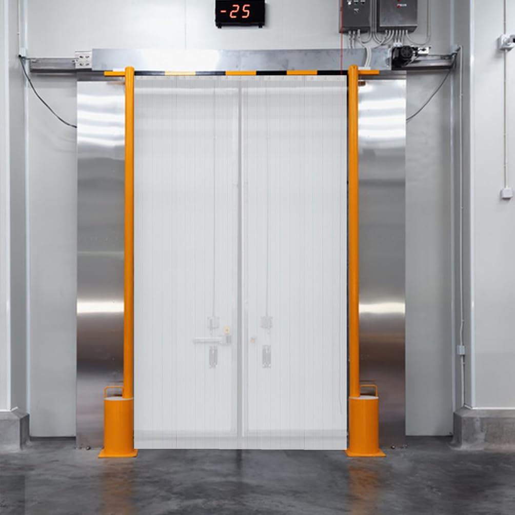 Clear Plastic Vinyl Strip Curtain for Freezer Doors - Commercial Cooler & Warehouse Insulated Door Curtain - Energy Saving, Temperature Control - Perfect for Restaurants, Grocery Stores & Cold Storage Facilities