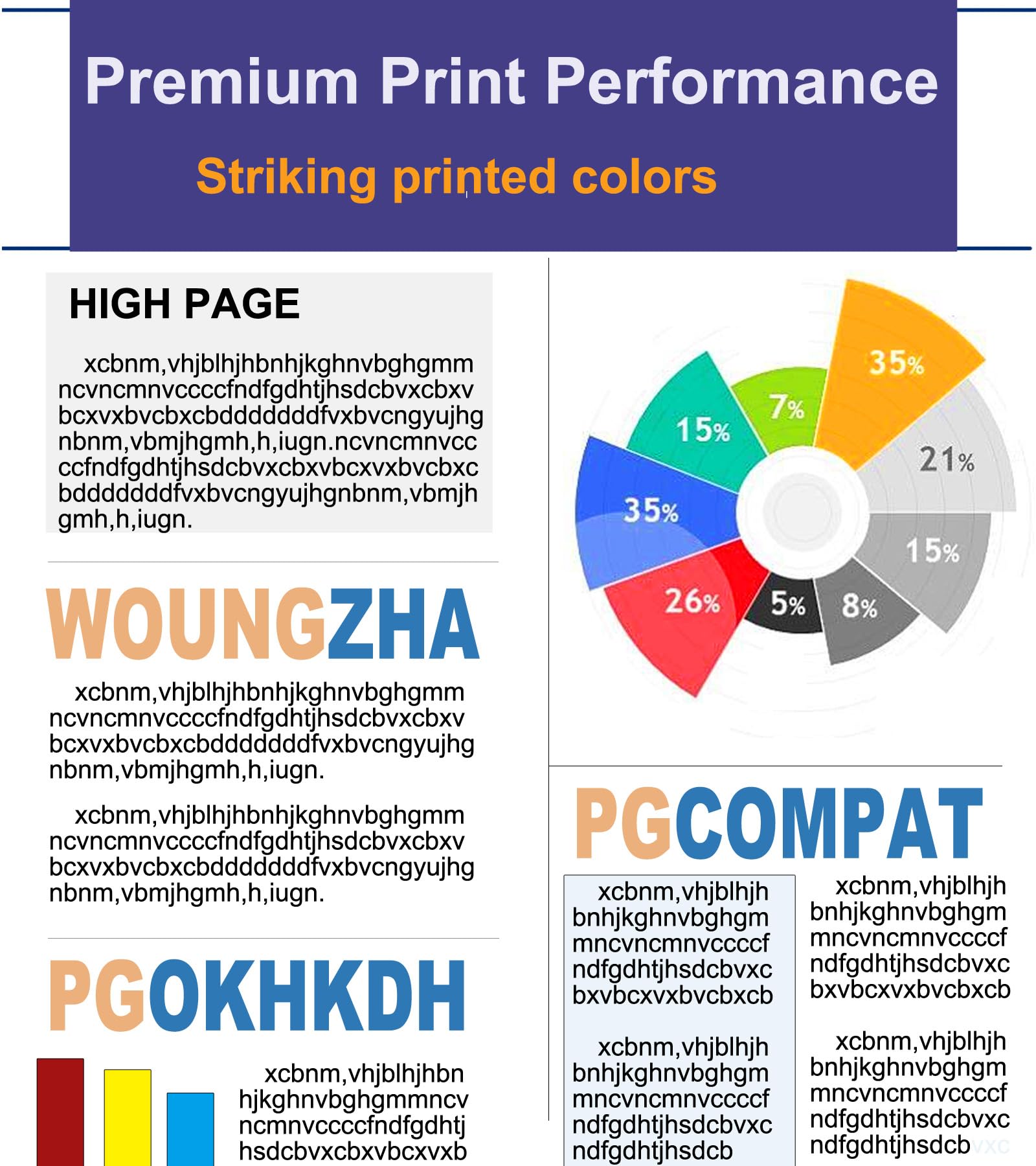 Woungzha Compatible Xerox C230 C235 Toner Cartridge Replacement - 4-Color Non-Chip Printer Accessories (3000 Pages) - Perfect for Home Office & Small Business Printing Needs
