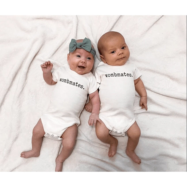 Finn & Emma Organic Cotton Graphic Bodysuit - Wombmates Matching Outfit for Babies & Toddlers - Perfect for Sibling Photos, Family Matching Outfits & Special Occasions