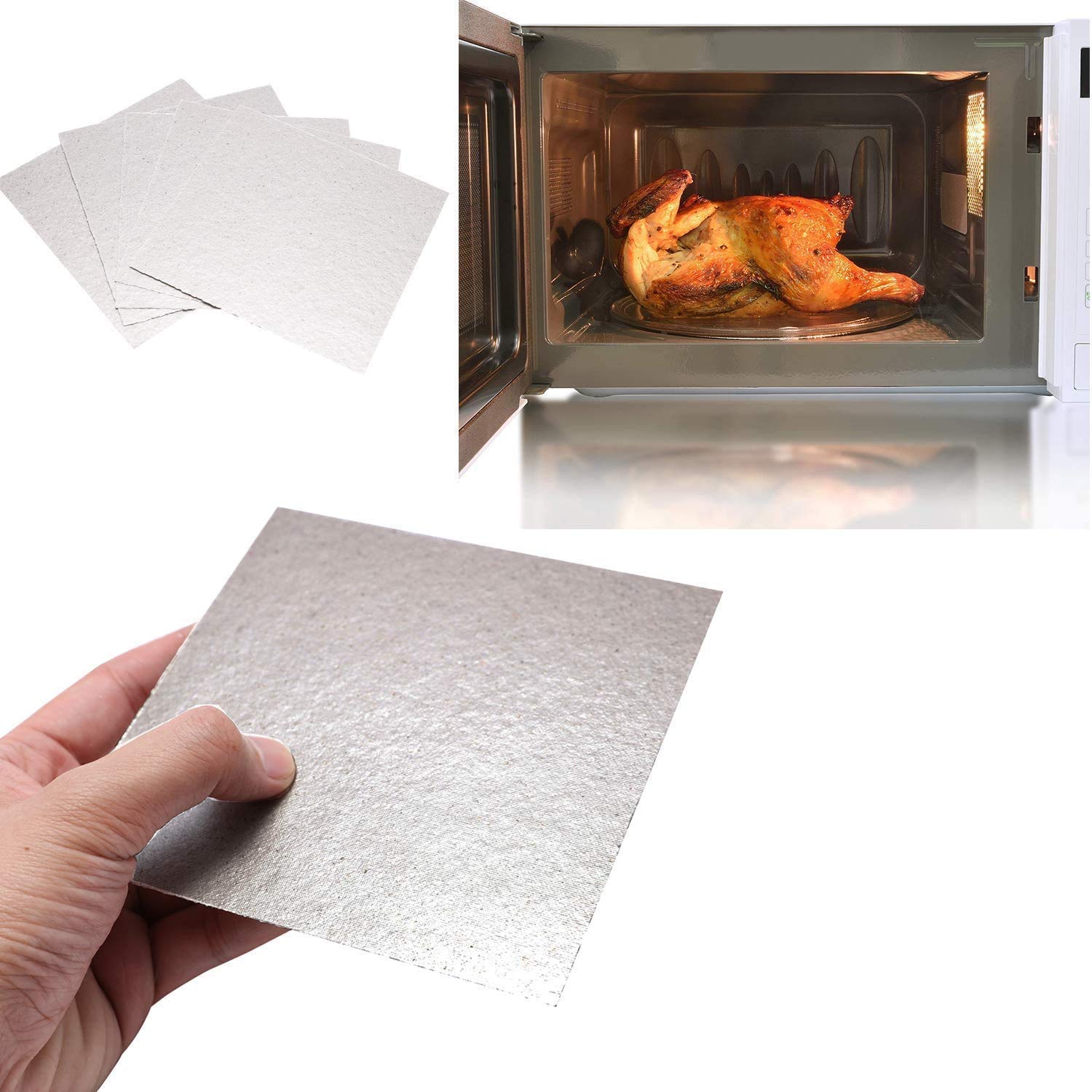 **4 Pack Universal Microwave Waveguide Covers - 5.1x5.1 Inch Mica Plates for Heat Insulation & Microwave Oven Repair (Cut to Size) - Perfect for DIY Fixes & Appliance Maintenance**