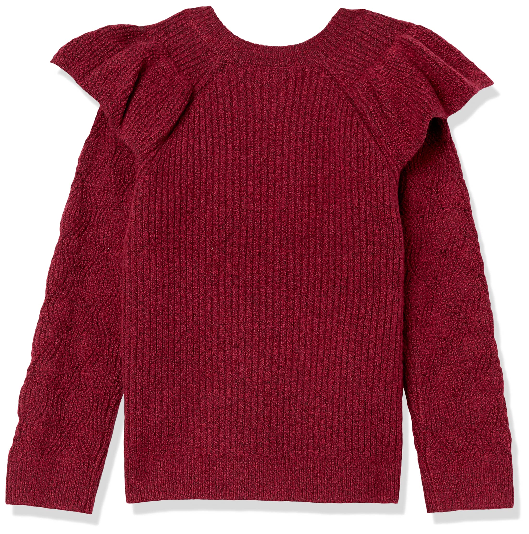 Amazon Essentials Girls & Toddlers' Soft Touch Ruffle Sweater - Cozy Knit Cardigan for School, Playdates & Family Photos | Cute Winter & Fall Outerwear