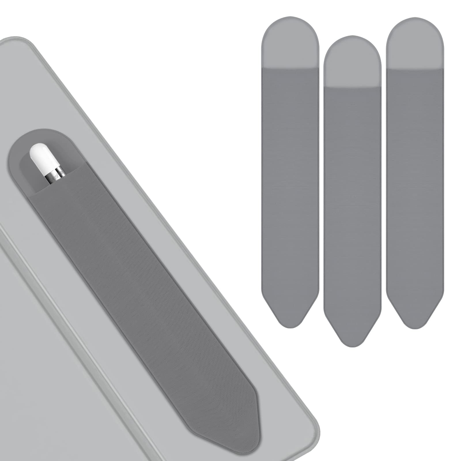 Apple Pencil Holder 3-Pack for 1st/2nd Gen - Gray Stylus Sleeve for Artists & Students