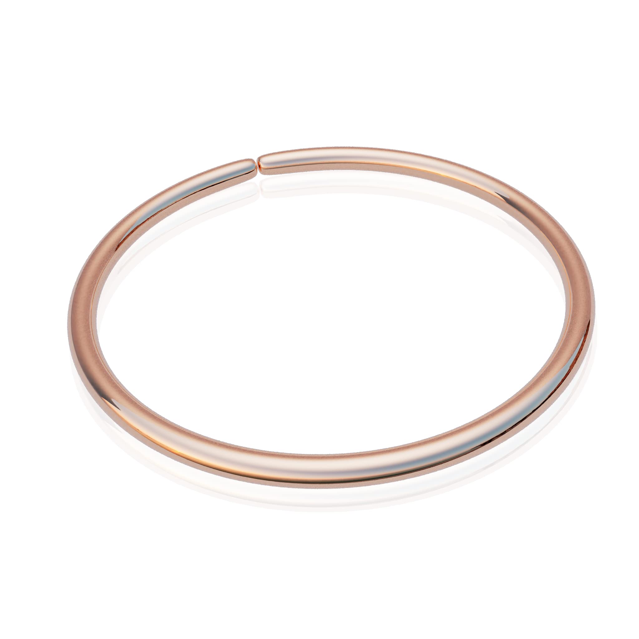 14K Rose Gold Dainty Nose Hoop Ring - 24 Gauge 7mm Thin Handmade Nose Piercing Jewelry for Women - Perfect for Everyday Wear & Special Occasions