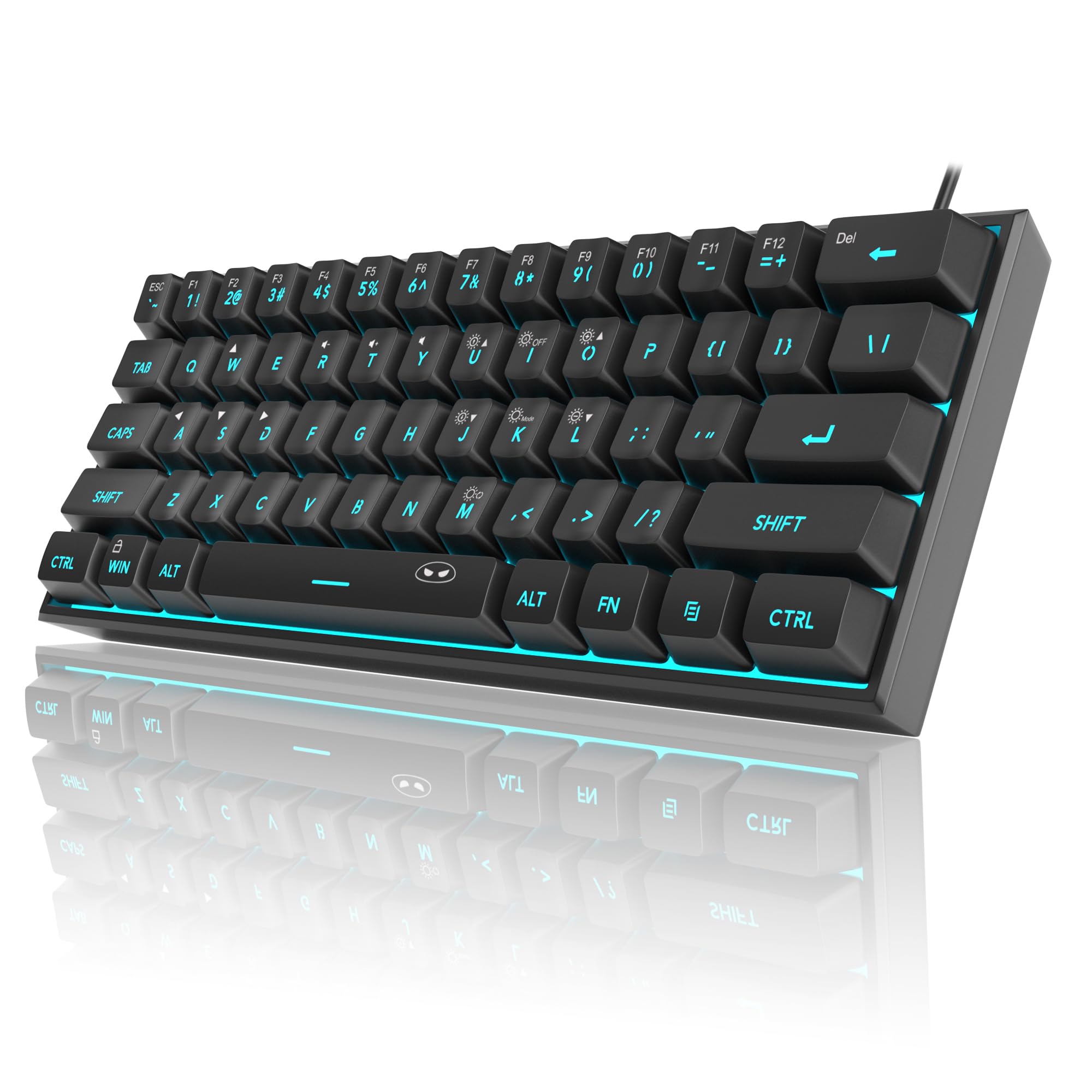 MageGee 60% Compact Mechanical Gaming Keyboard - RGB Backlit, Waterproof, 61 Keys for PC, Mac, Windows, Xbox, PS - Perfect for Esports, Office Work & Home Gaming (Black)
