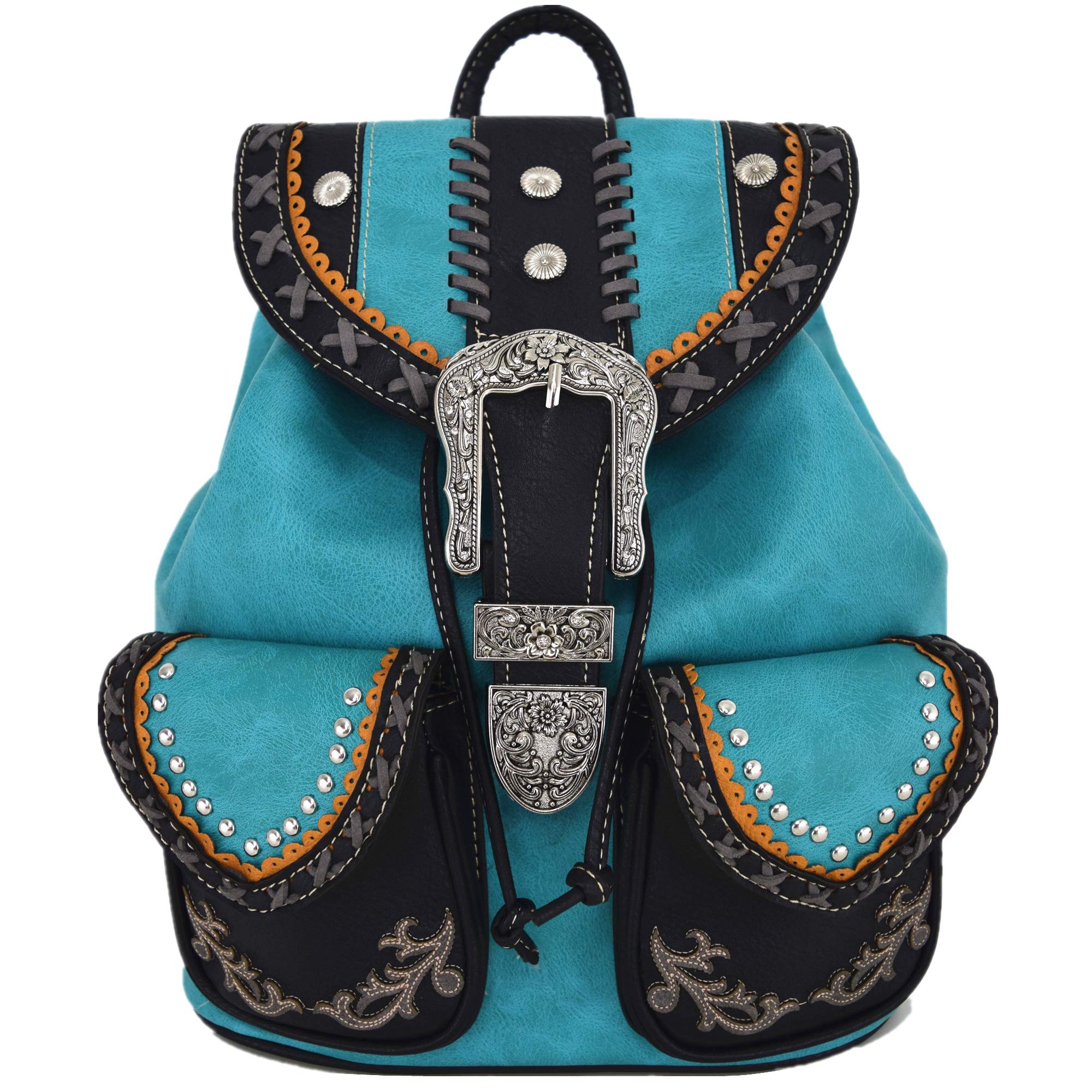 Western Floral Women's Backpack Set with Wallet - Biker & Country Style for Daily Use