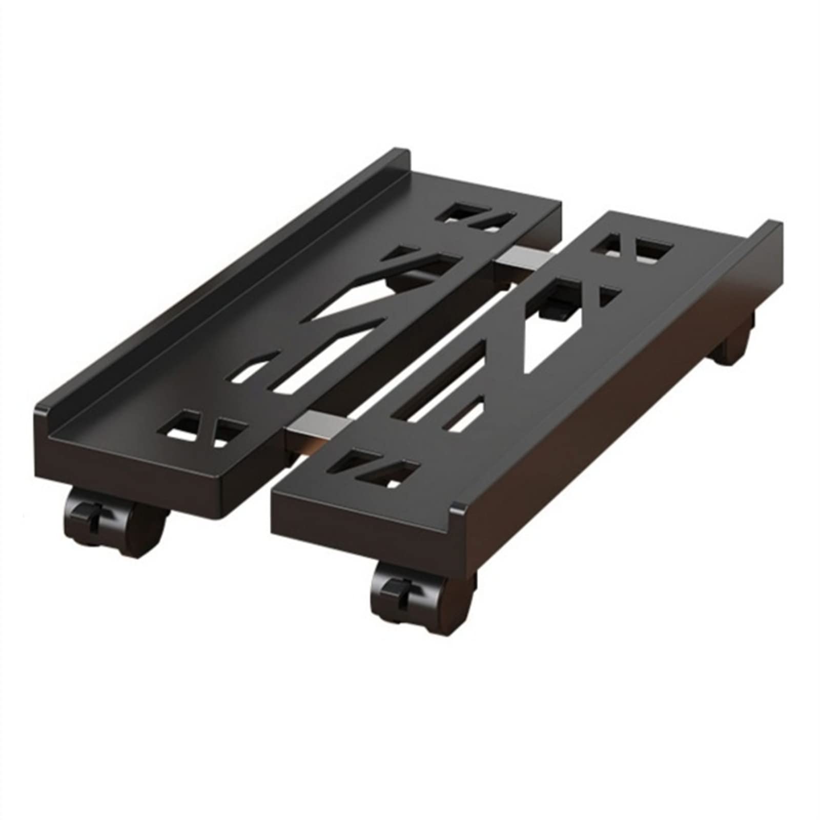 Adjustable Metal CPU Stand with Rolling Wheels - Expandable Desktop PC Tower Holder for Home & Office - Secure Mobile Computer Case Cart with Caster Wheels for Easy Relocation