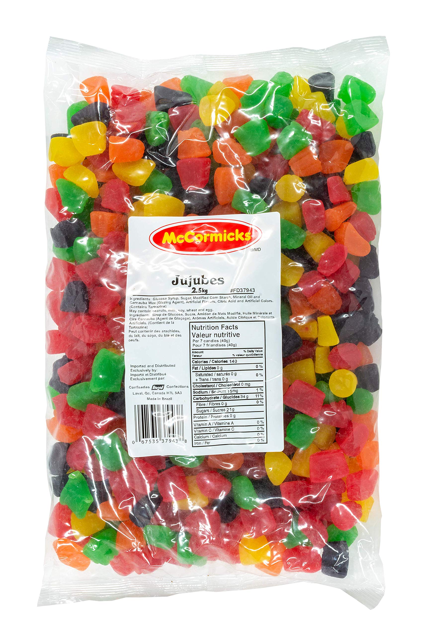 McCormick's Jujubes Gummy Candy - 2.5kg Bulk Pack - Perfect for Halloween, Parties, Movie Nights & Office Snacks