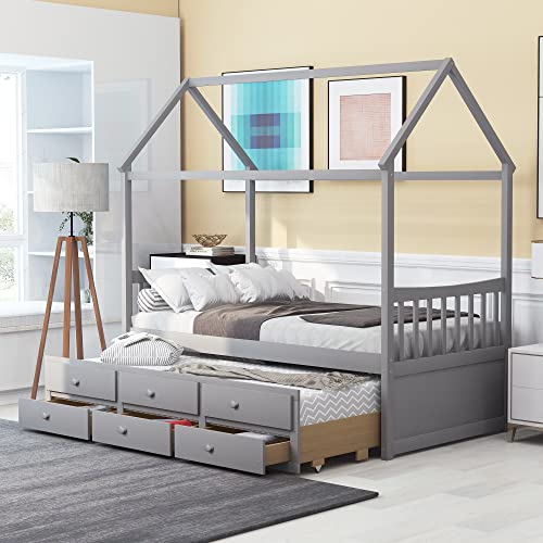 Gray-3 Storage Drawers