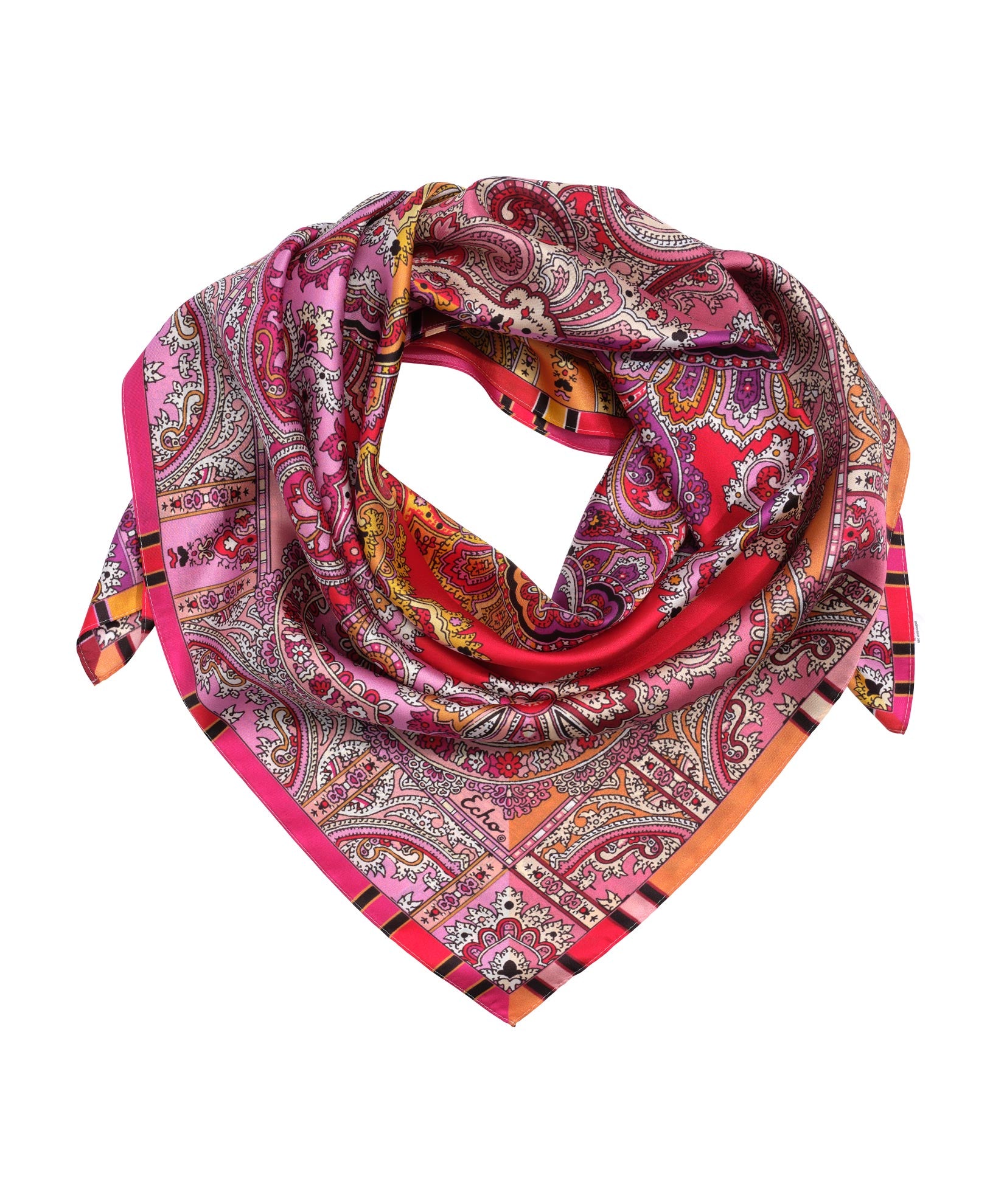 Stylish Colorblock Paisley Square Scarf - Fashionable Lightweight Womens Accessory for Fall, Winter & Spring Outfits - Perfect for Office, Travel and Casual Wear