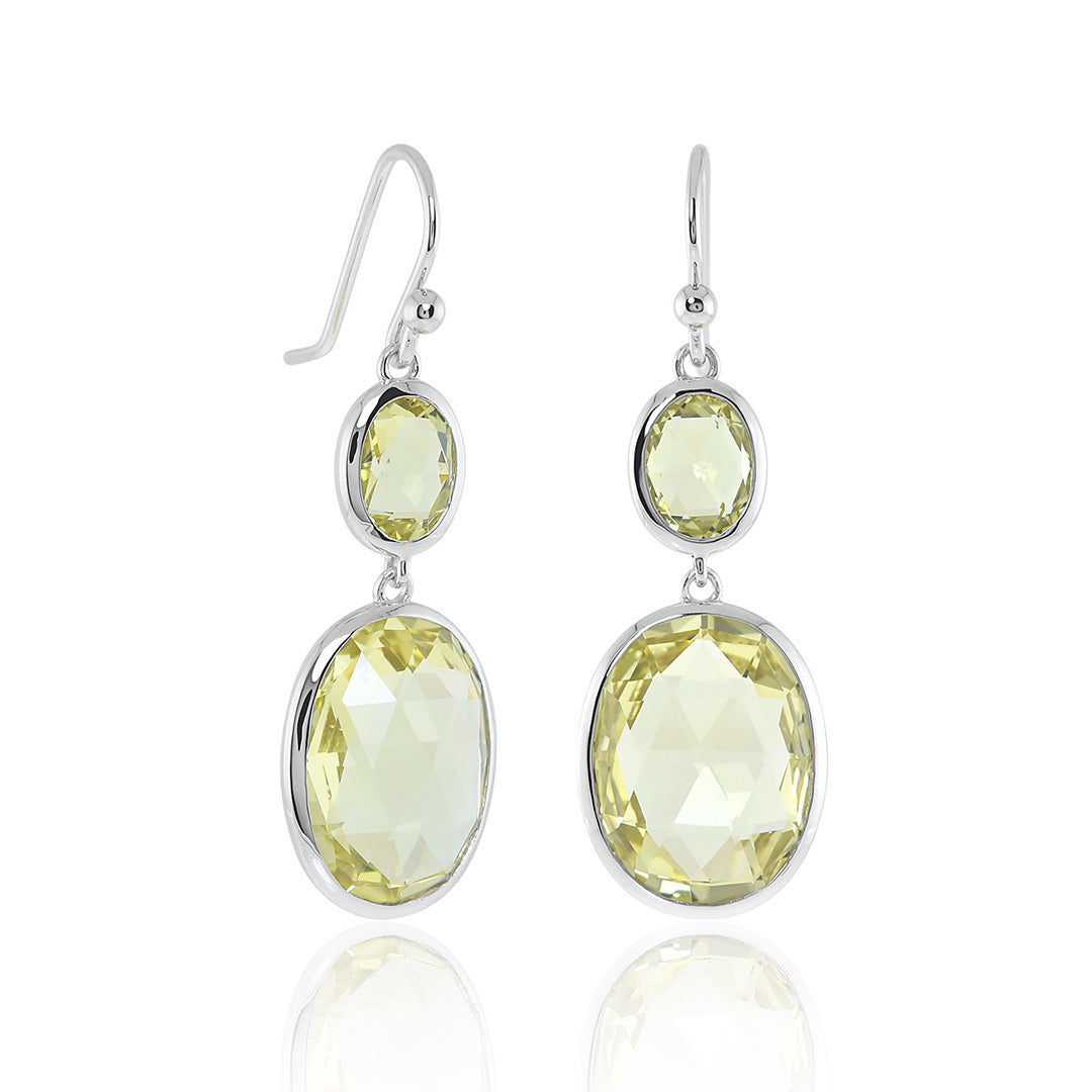 Lemon Quartz Raindrop Earrings - Elegant Dangle Earrings for Women, Perfect for Weddings, Parties & Everyday Wear