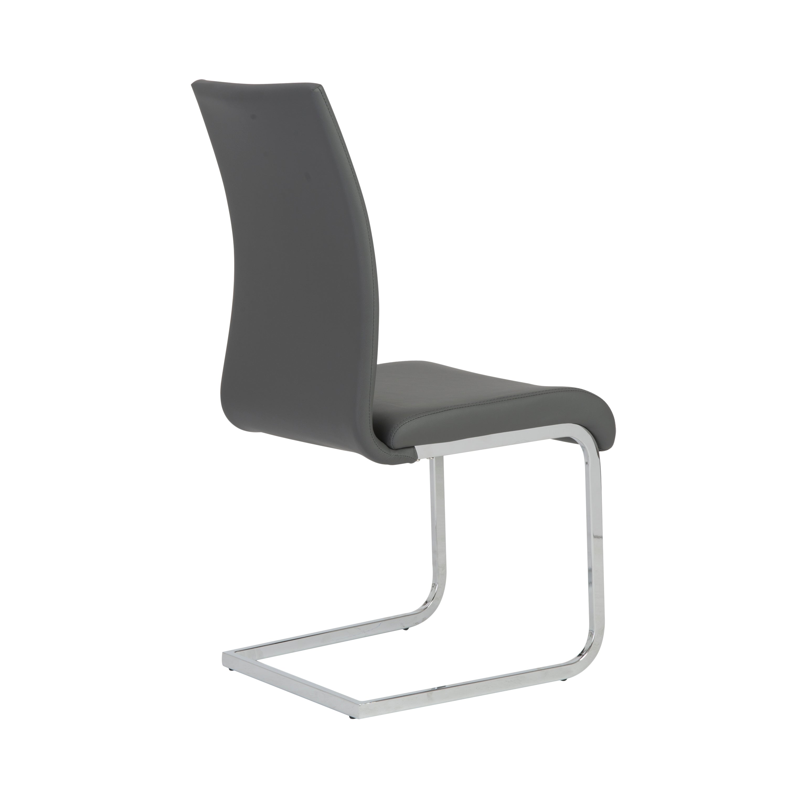 Premium Epifania Dining Leather Chairs Set of 4 - Modern Chrome Legs & Genuine Leather Seating for Elegant Dining Room, Kitchen, or Office Conference Table - Euro Style Contemporary Furniture