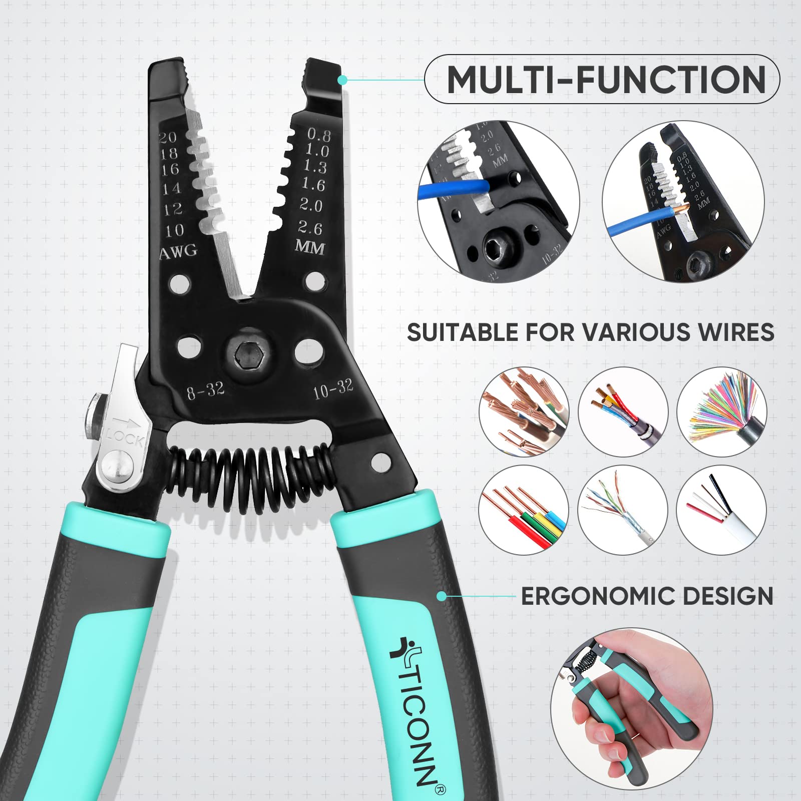 TICONN 240PCS T-Tap Wire Connectors Kit with Crimping Tool - Heat Shrink Electrical Connectors for Automotive, Marine & DIY Wiring Projects