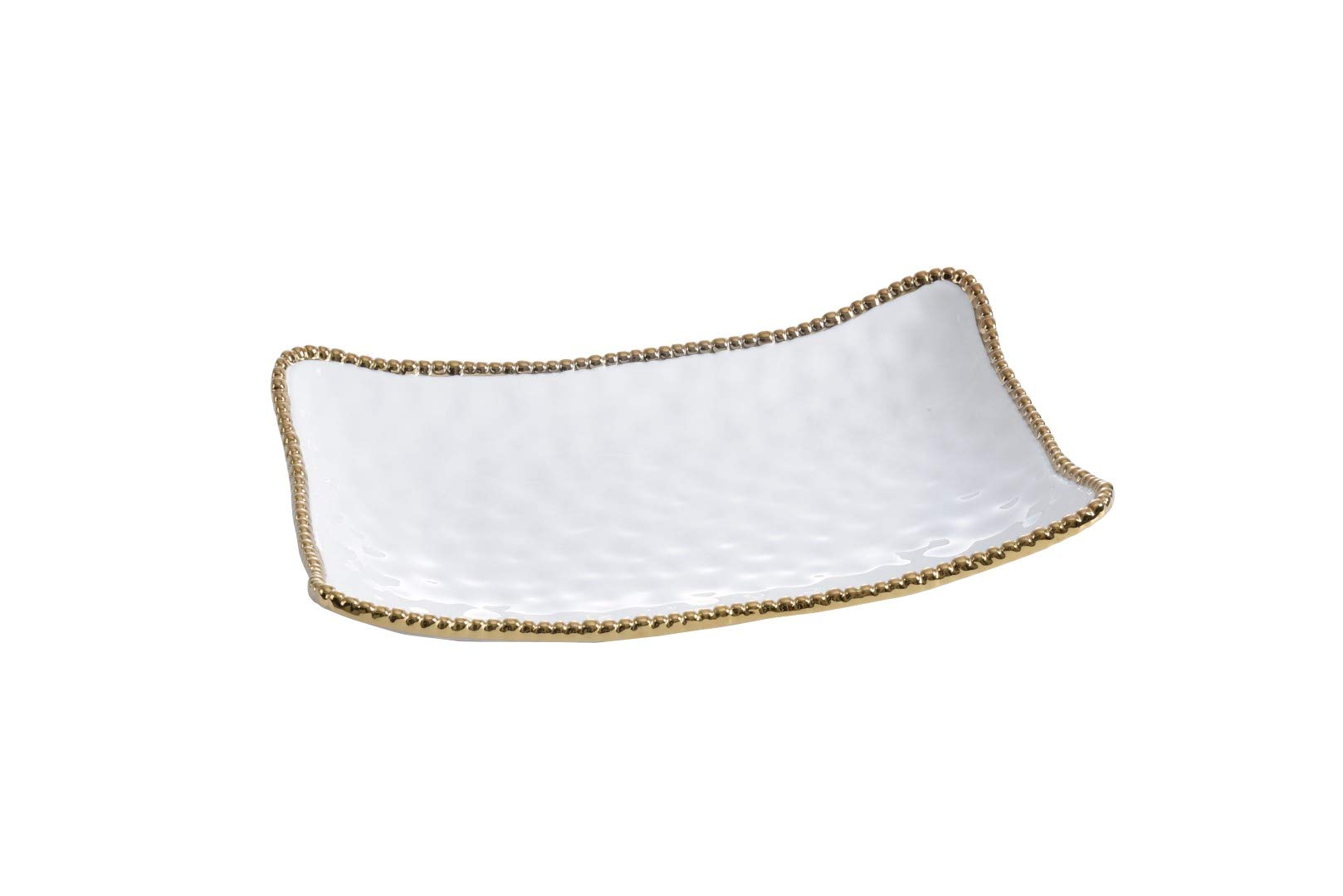 Pampa Bay Gold Porcelain Rectangular Serving Platter - Elegant Dinnerware for Entertaining, Holiday Meals & Buffet Serving (12x18 Inch)