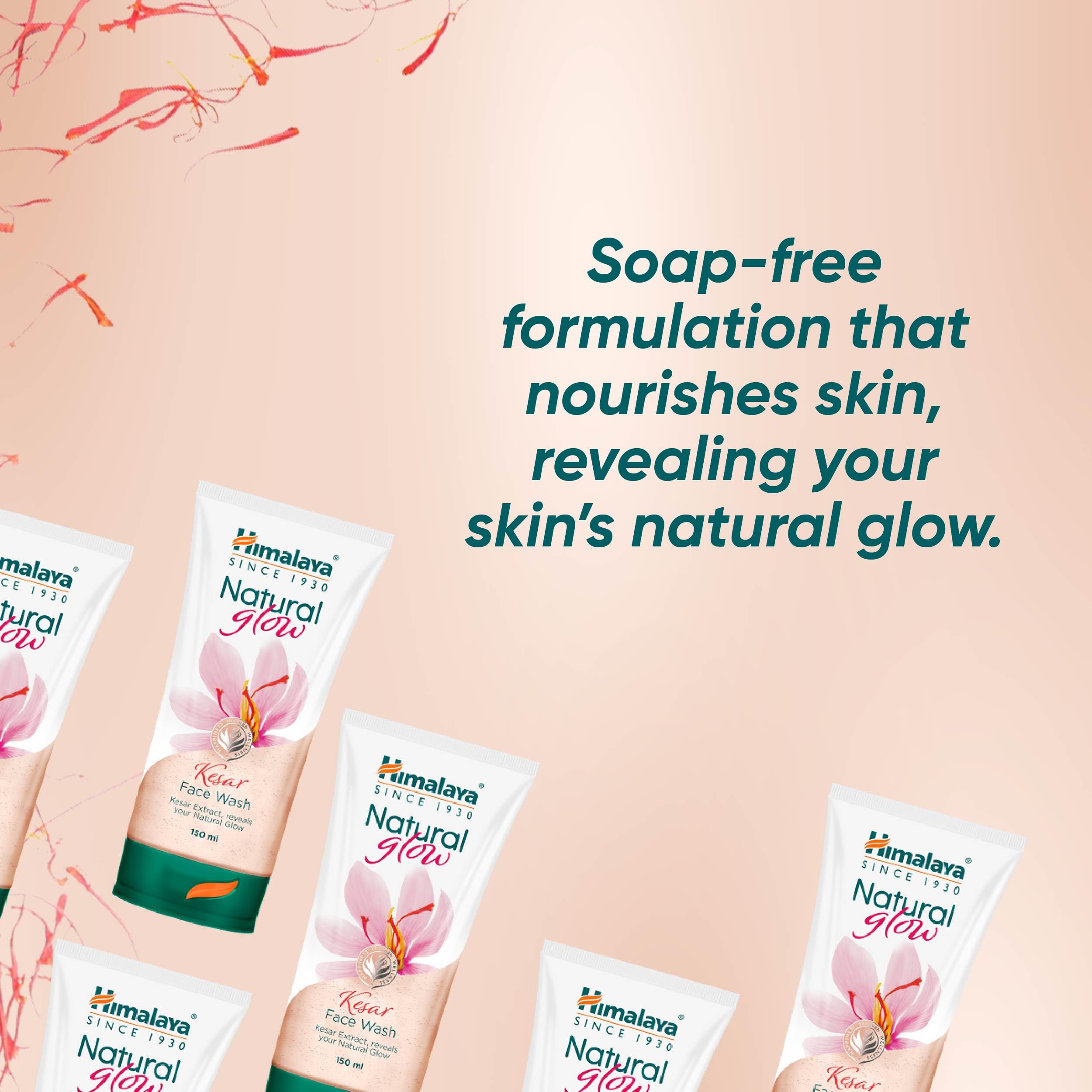 Himalaya Kesar Fairness Face Wash 150ml - Brightening & Glowing Skin Cleanser for Daily Use, Travel & Gifting