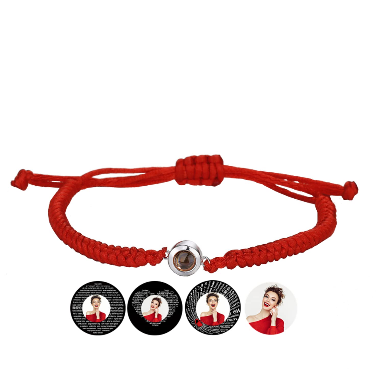 Custom Personalized Photo Projection Bracelet for Men & Women - Adjustable Circle Charm Bracelet with Picture Inside - Perfect Gift for Boyfriend, Girlfriend, Wife, Husband, Mom & Dad - Great for Anniversaries, Birthdays & Special Occasions