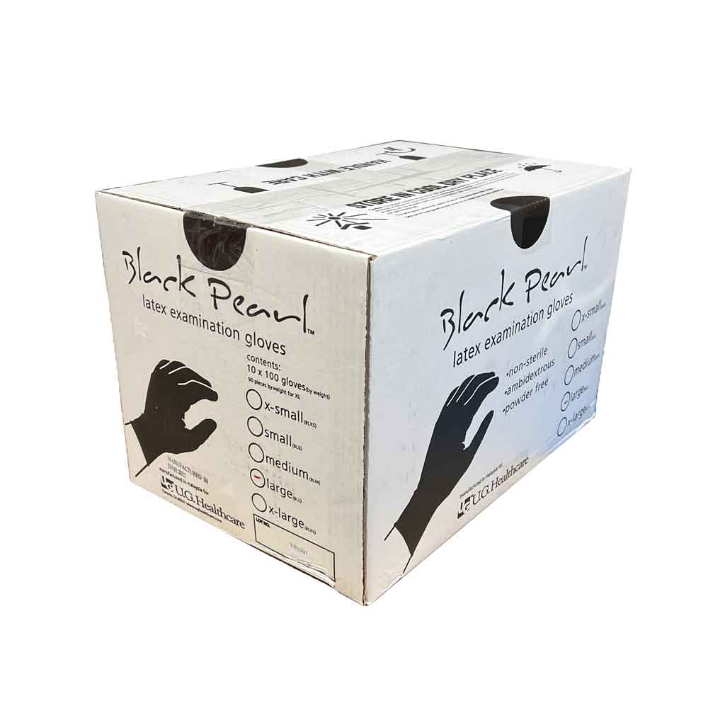 Premium Black Pearl 6mil Nitrile Exam Gloves - Powder Free, Latex-Free, Disposable Medical Gloves for Healthcare, Tattoo, Salon & Food Handling - Box of 100 Gloves