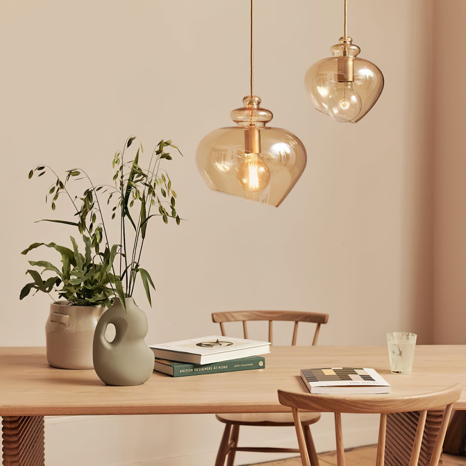Grace Pendant Lamp - Modern Hanging Light Fixture for Dining Room, Kitchen Island & Bedroom Decor | Elegant Glass Ceiling Light with Adjustable Cord