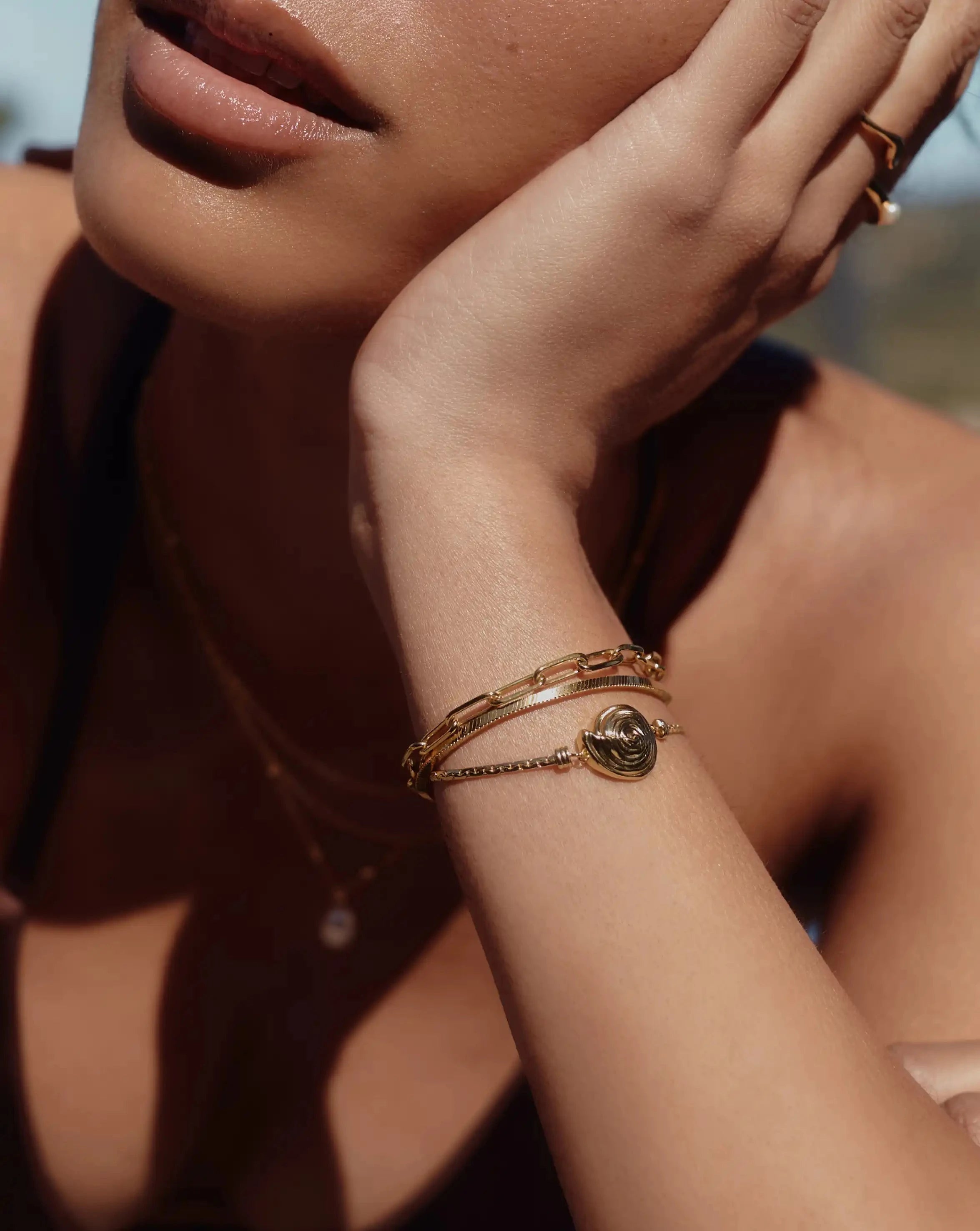 18k Gold Plated Spiral Cobra Chain Bracelet for Women - Trendy Boho Chic Jewelry for Casual Wear & Special Occasions