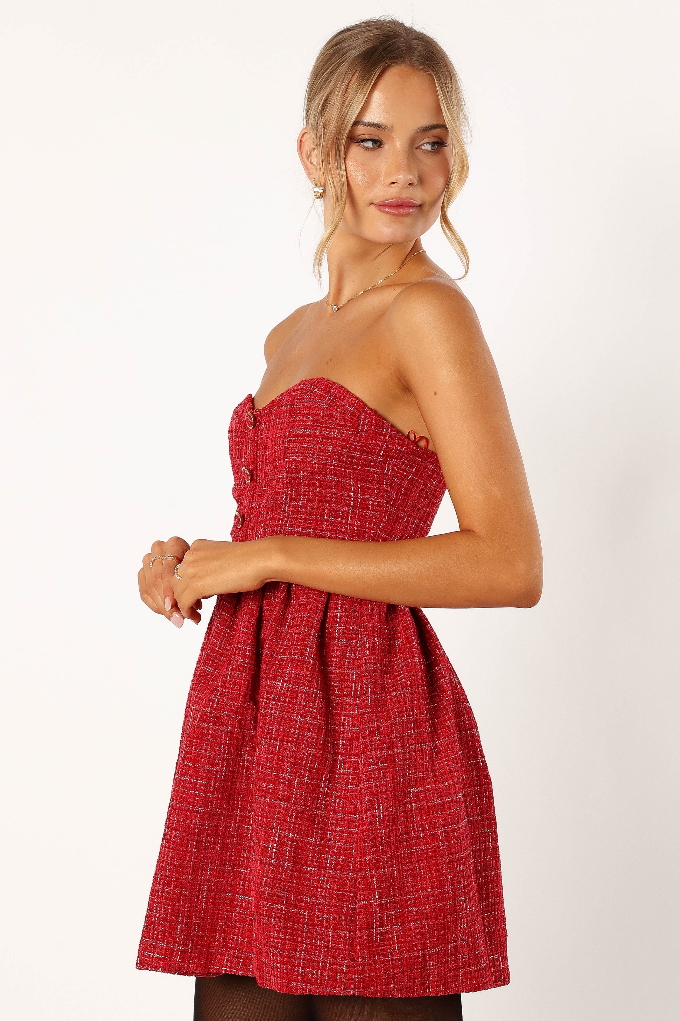 Strapless Mini Dress for Women - Sexy Red Bodycon Party Dress | Perfect for Night Out, Club, Date Night, and Special Occasions