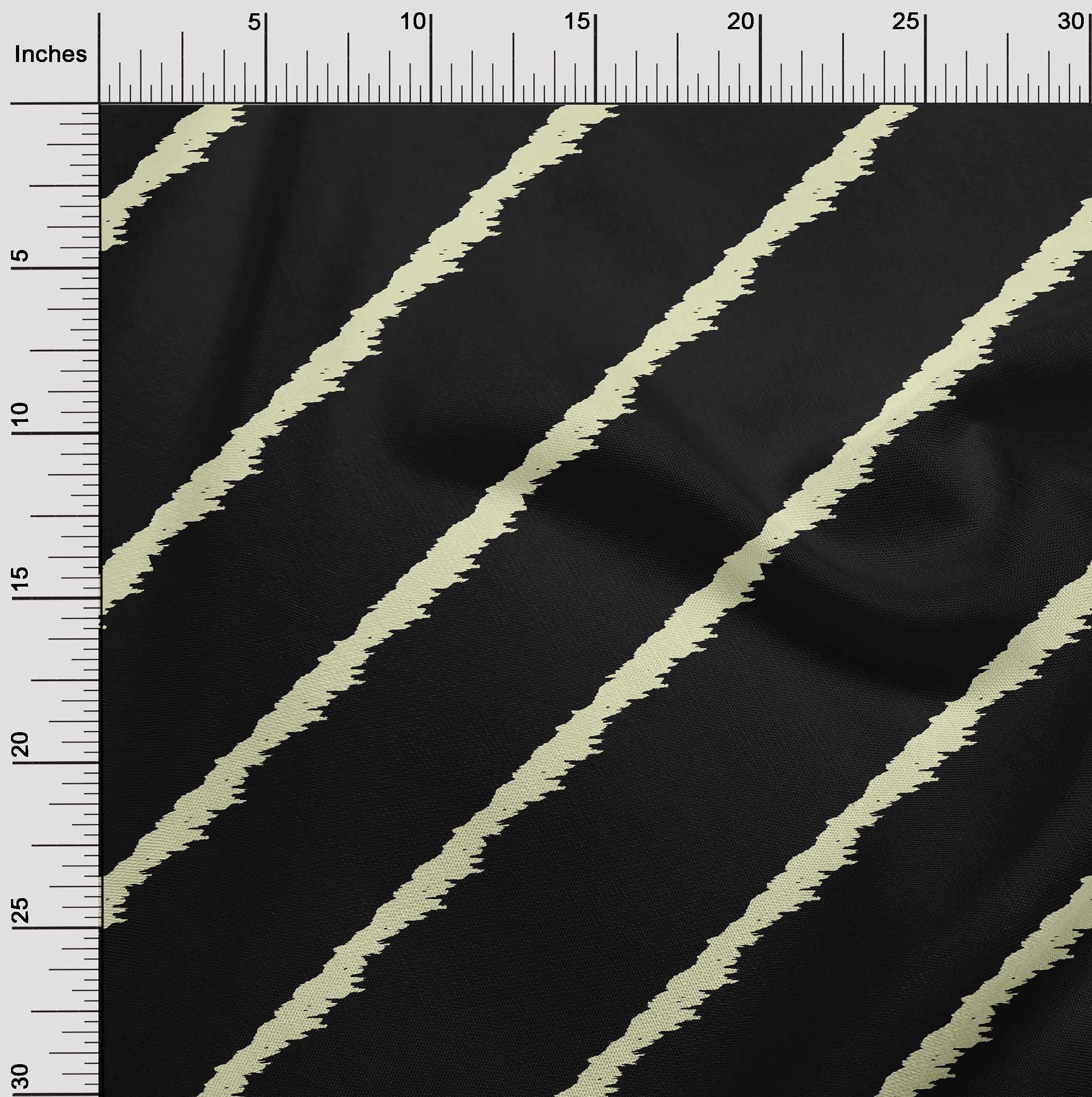 oneOone Rayon Black Stripe Fabric by The Yard - 56 Inch Wide Printed Sewing Material for DIY Clothing, Dresses, Skirts & Home Decor Projects