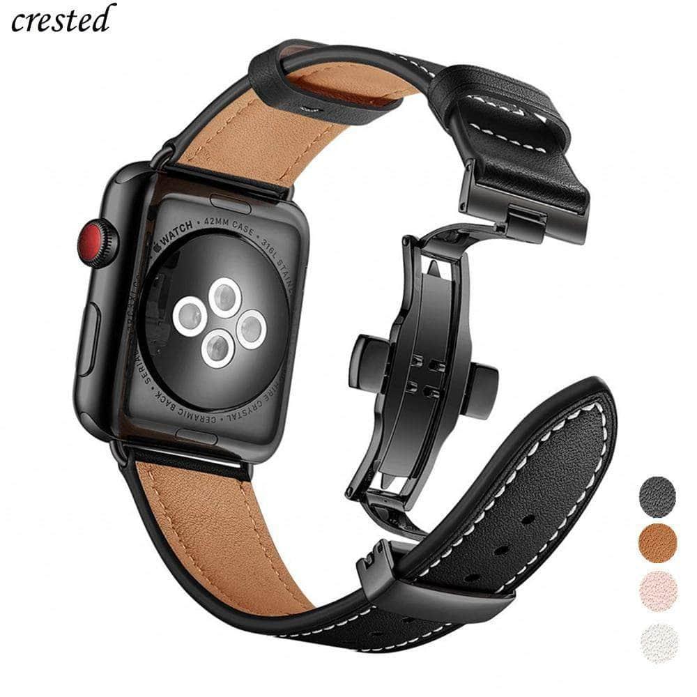 Premium Genuine Leather Strap for Apple Watch - Durable & Stylish Replacement Band for Workout, Office & Everyday Use