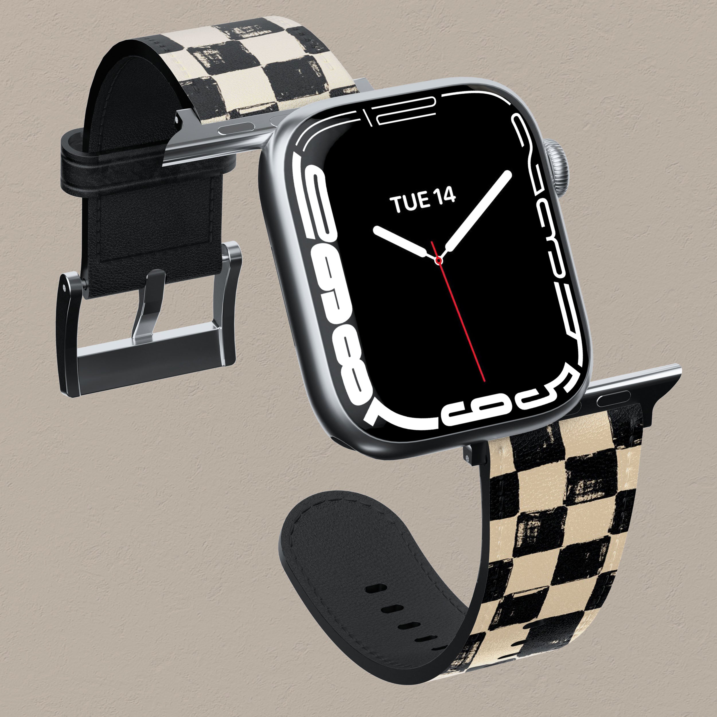 Premium Wooden Chess Board Apple Watch Band - Stylish & Durable Replacement Strap for Apple Watch Series 1-9 - Perfect for Chess Lovers, Gamers & Unique Fashion Accessory
