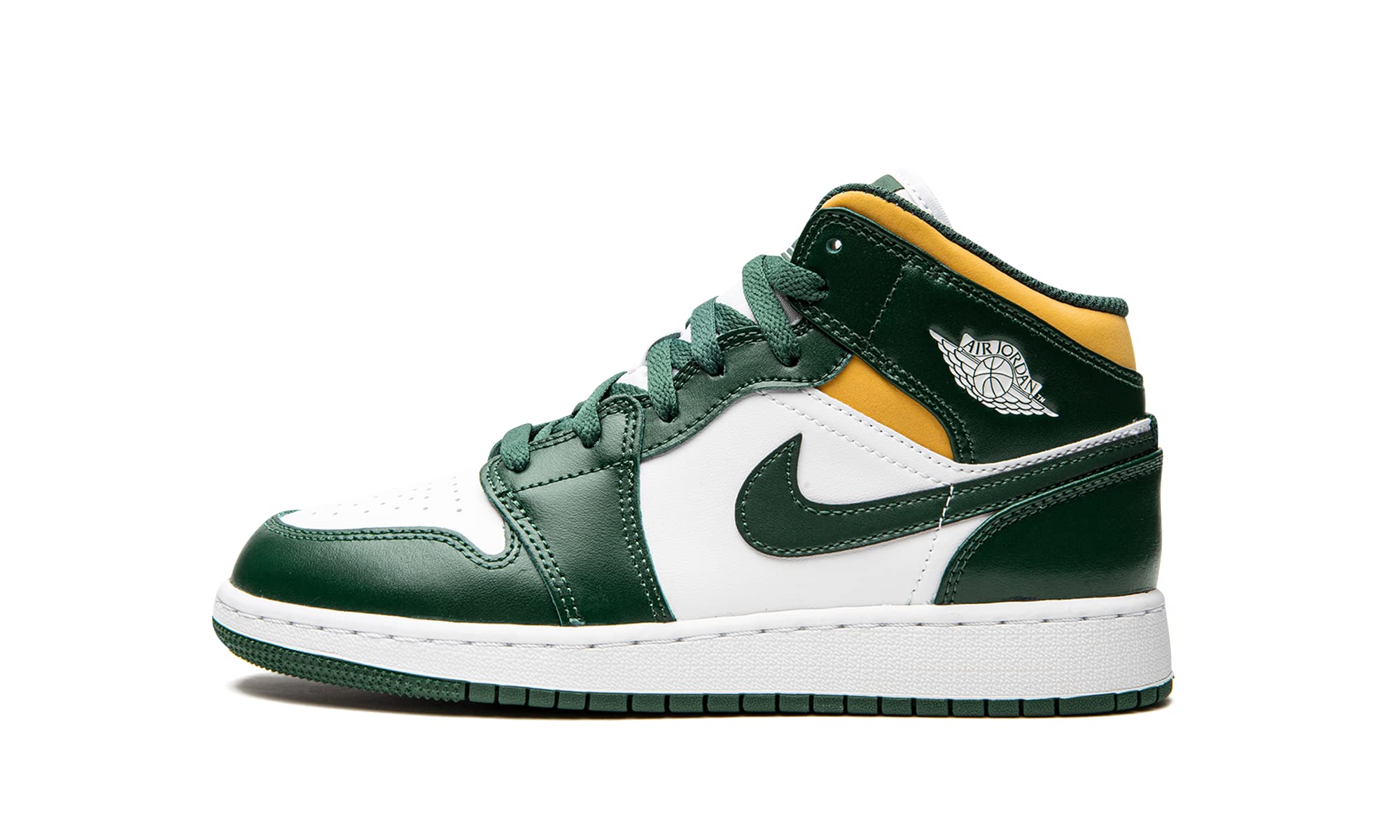 Jordan Youth Air 1 Mid GS Basketball Shoes 554725-371 Sonics Colorway - Size 6Y for Kids - Perfect for School, Sports & Casual Wear