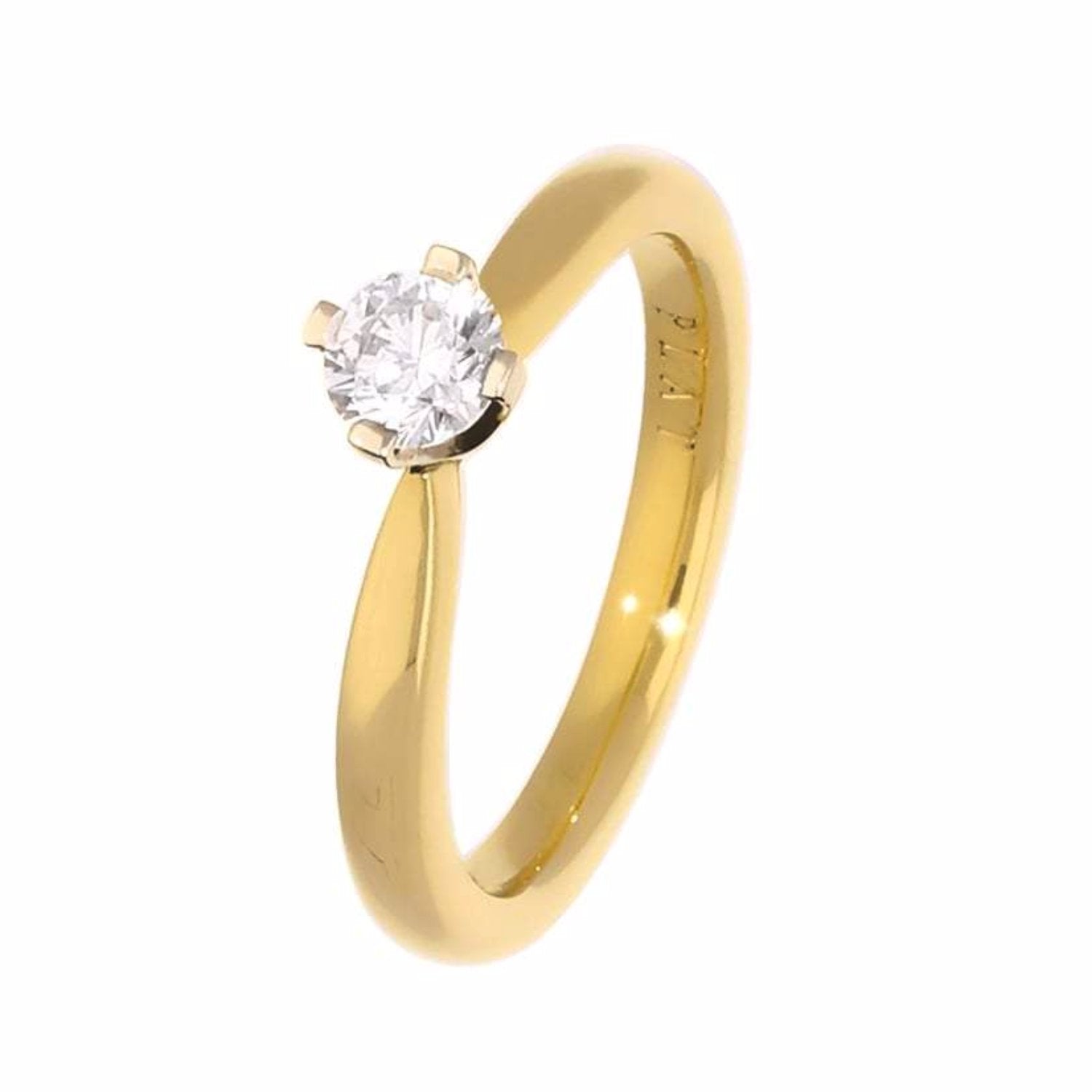 18ct Yellow Gold 0.36ct Certified Natural Diamond Ring for Women - Elegant Engagement, Wedding, Anniversary Gift Idea
