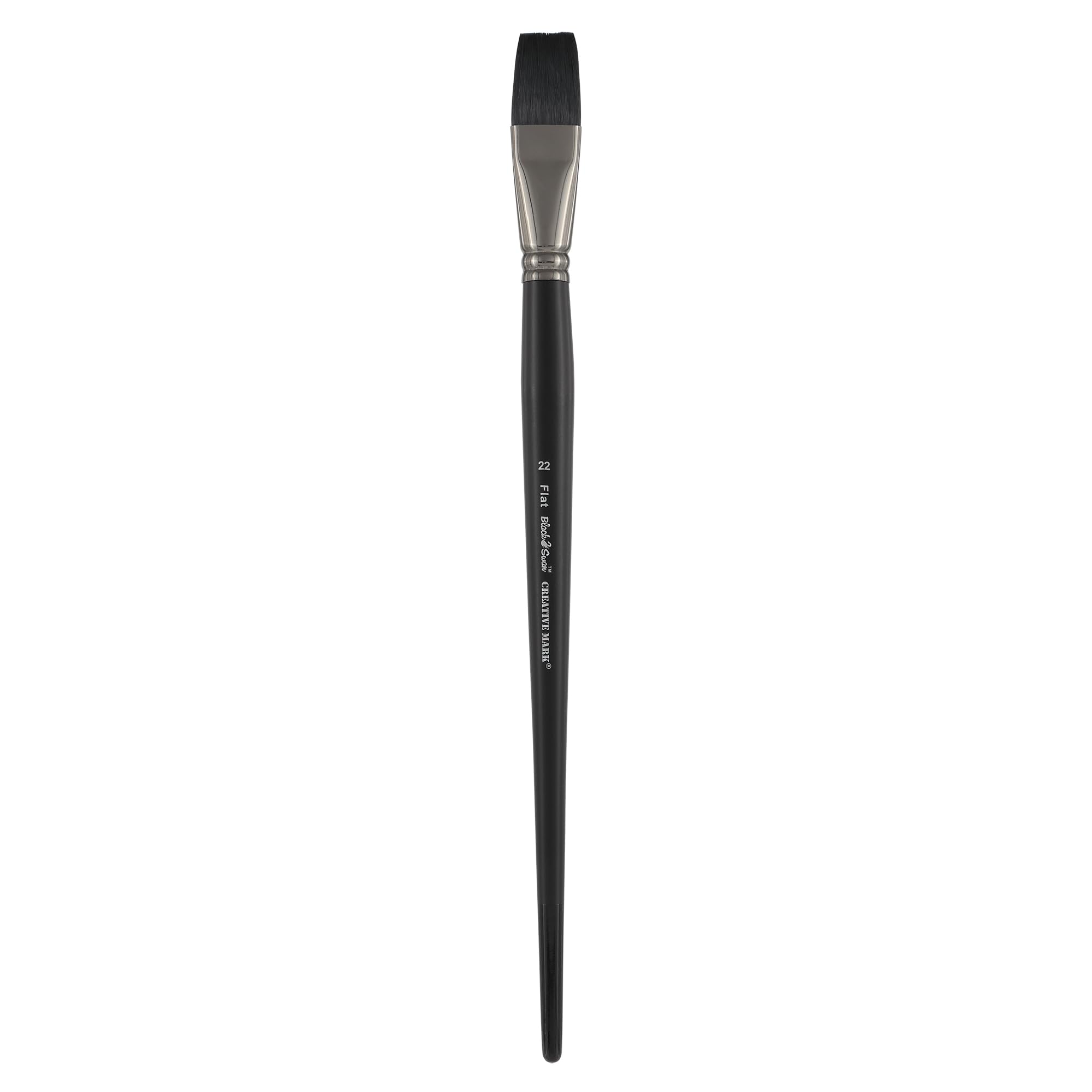 Black Swan Synthetic Red Sable Flat Paint Brushes - Size #11 Professional Artist Brush with Long Handle - Premium Oil, Acrylic & Heavy Body Paint Brush Set for Beginners to Experts - Perfect for Canvas Painting, Wall Art & DIY Home Decor Projects