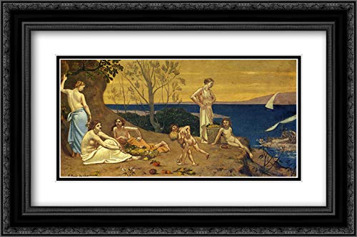 Pierre Puvis de Chavannes Museum Art Print - 24x16 Black Ornate Frame with Double Matting - Elegant Wall Decor for Living Room, Bedroom & Office