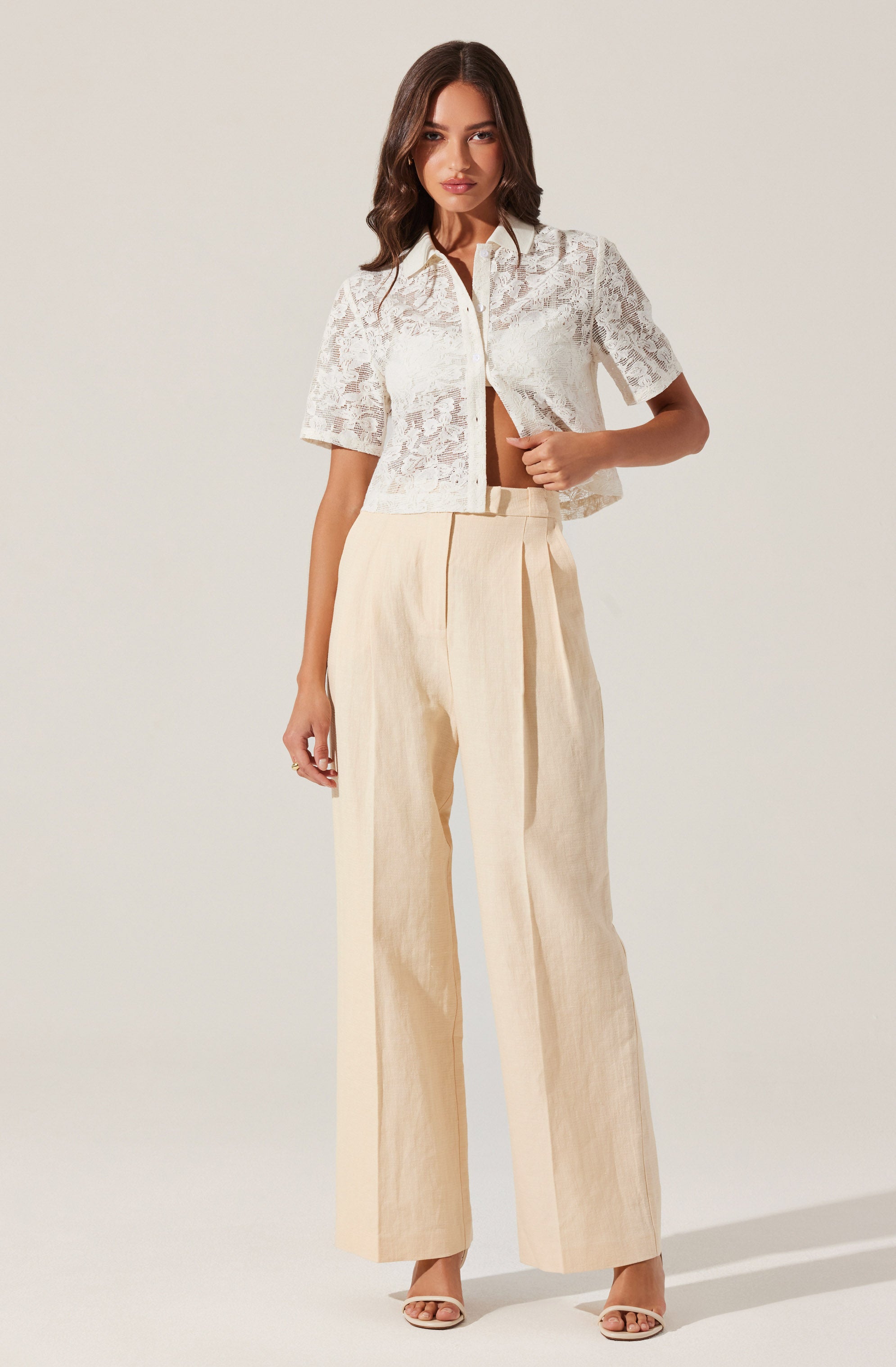 Bryony Linen Blend Pleated Pants for Women - Comfortable Summer Wide Leg Trousers | Perfect for Office, Travel & Casual Wear