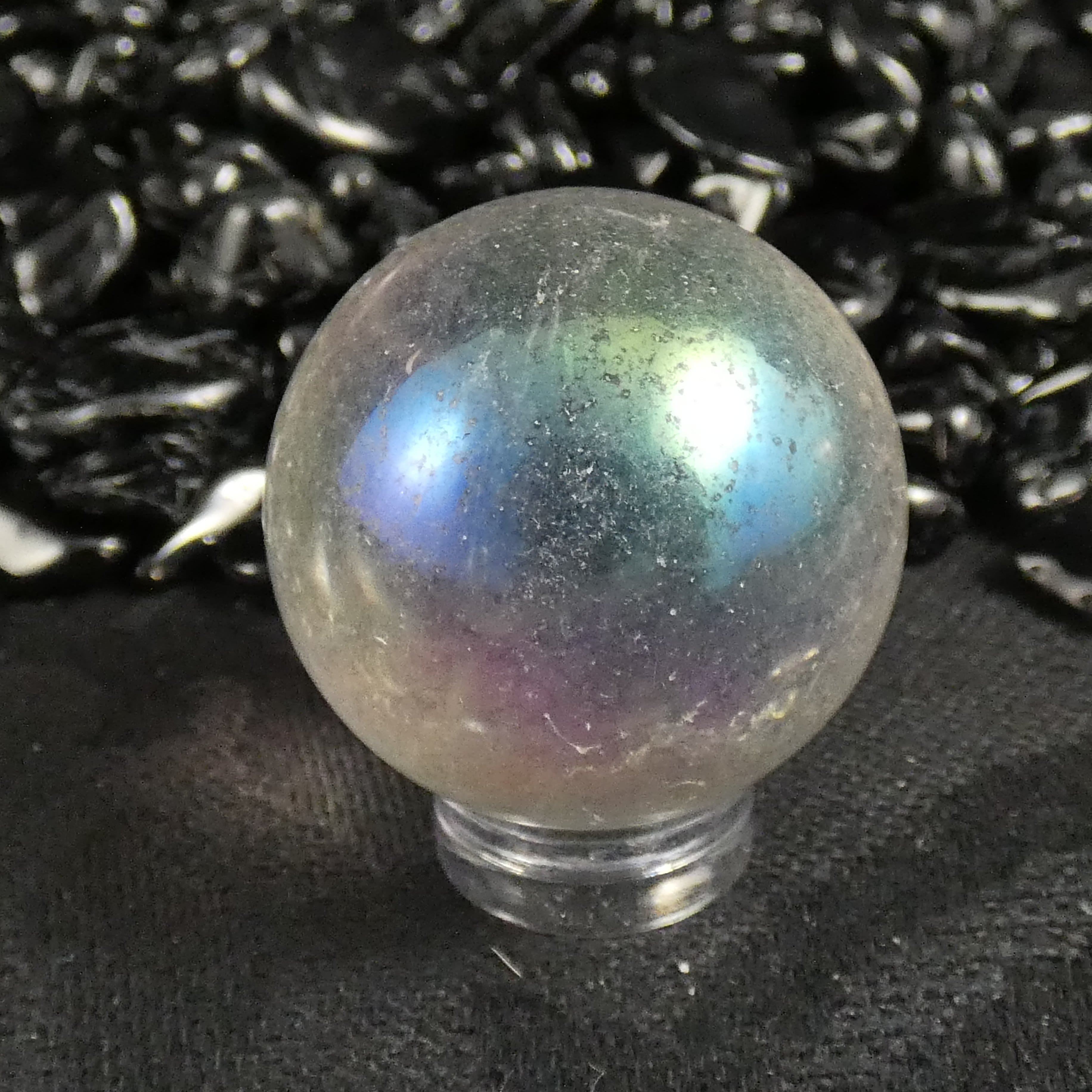 Angel Aura Quartz Sphere - Healing Crystal Ball for Meditation, Reiki, Chakra Balancing & Energy Work - Perfect for Home Decor, Spiritual Gifts & Yoga Space