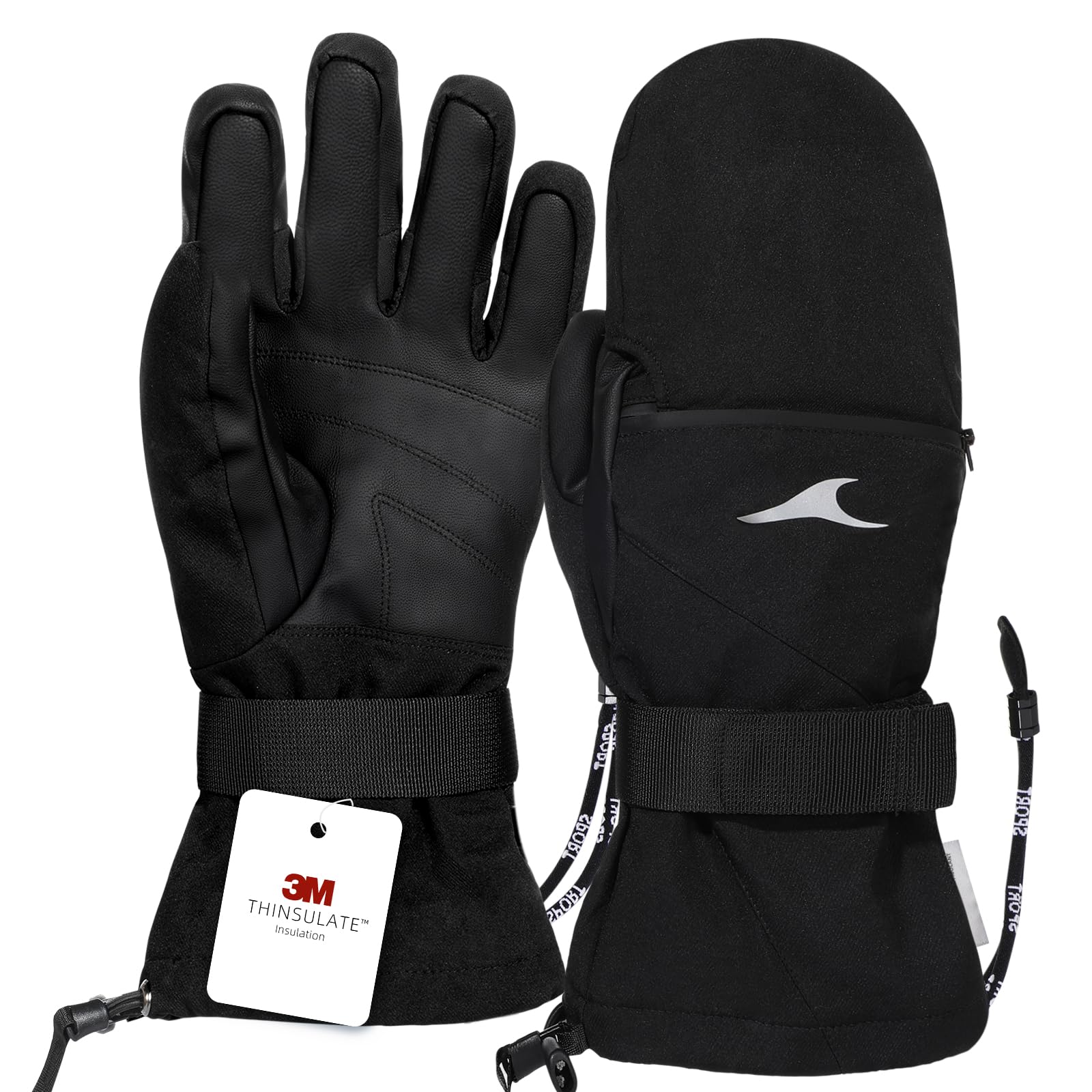 Achiou Waterproof Ski Gloves for Men & Women - Winter Cold Weather Touchscreen Snow Mittens for Skiing, Snowboarding & Outdoor Activities
