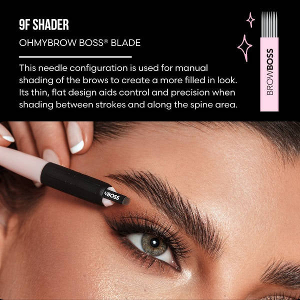 OHMYBROW BOSS Microblade Eyebrow Pen & Stencil Kit - Professional Waterproof Eyebrow Makeup Set for Natural Looking Brows - Perfect for Daily Use, Special Occasions, and Salon Professionals