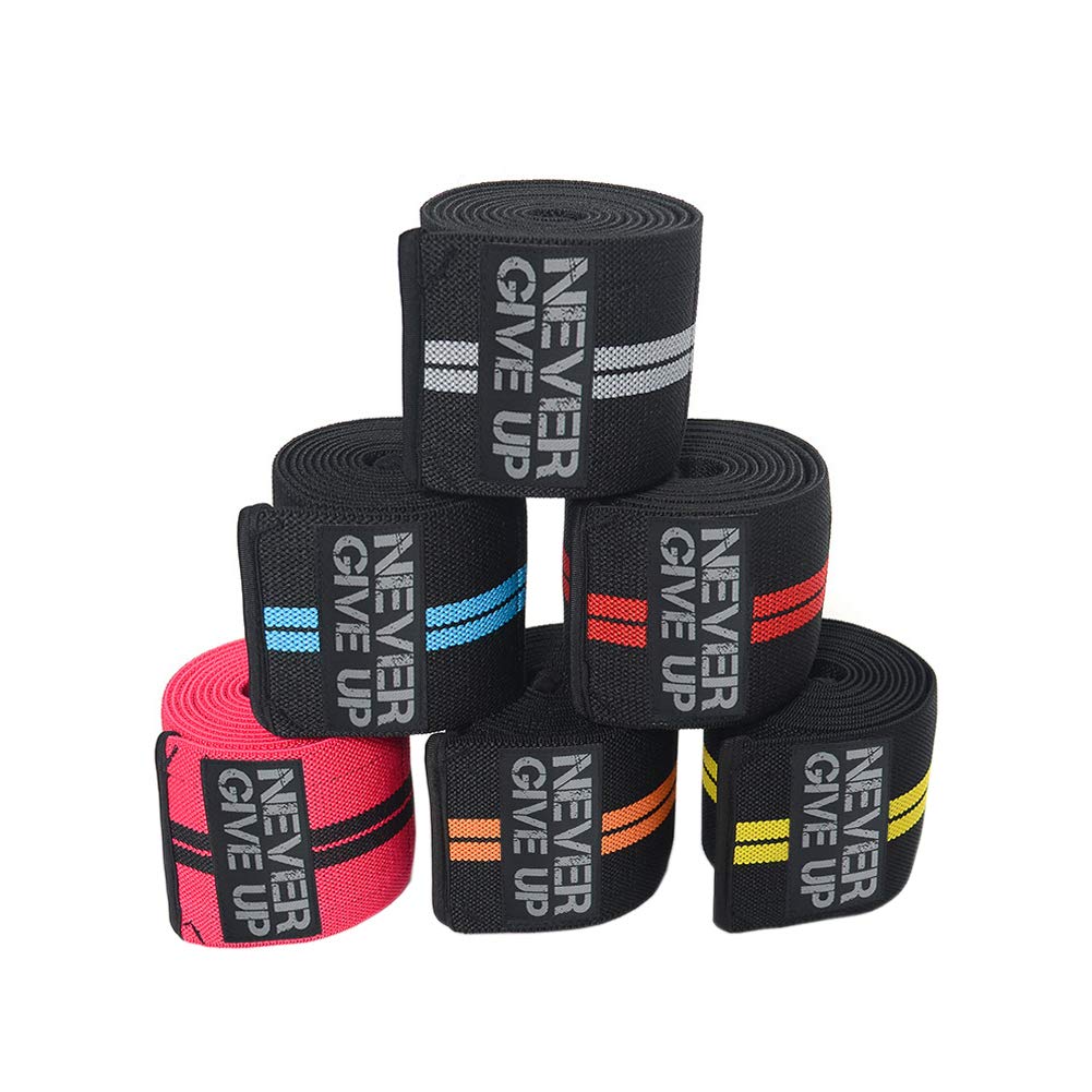 Best Knee Wraps for Weightlifting - Elastic Knee Support Straps for Bodybuilding, CrossFit & Powerlifting - Gym Knee Protector for Squats, Deadlifts & Workout Support