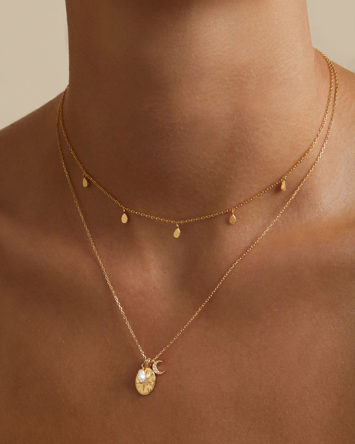 18K Gold Vermeil Grace Choker Necklace - Elegant Layered Dainty Jewelry for Women - Perfect for Weddings, Date Nights & Special Occasions