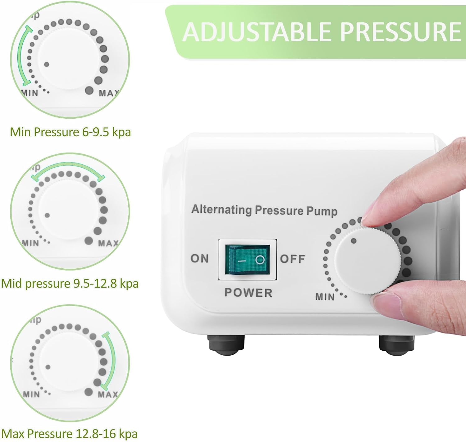 Alternating Air Pressure Mattress for Hospital Beds - Anti Decubitus & Home Care Air Mattress with Pump (Cream) - Ideal for Pressure Ulcer Prevention & Patient Comfort
