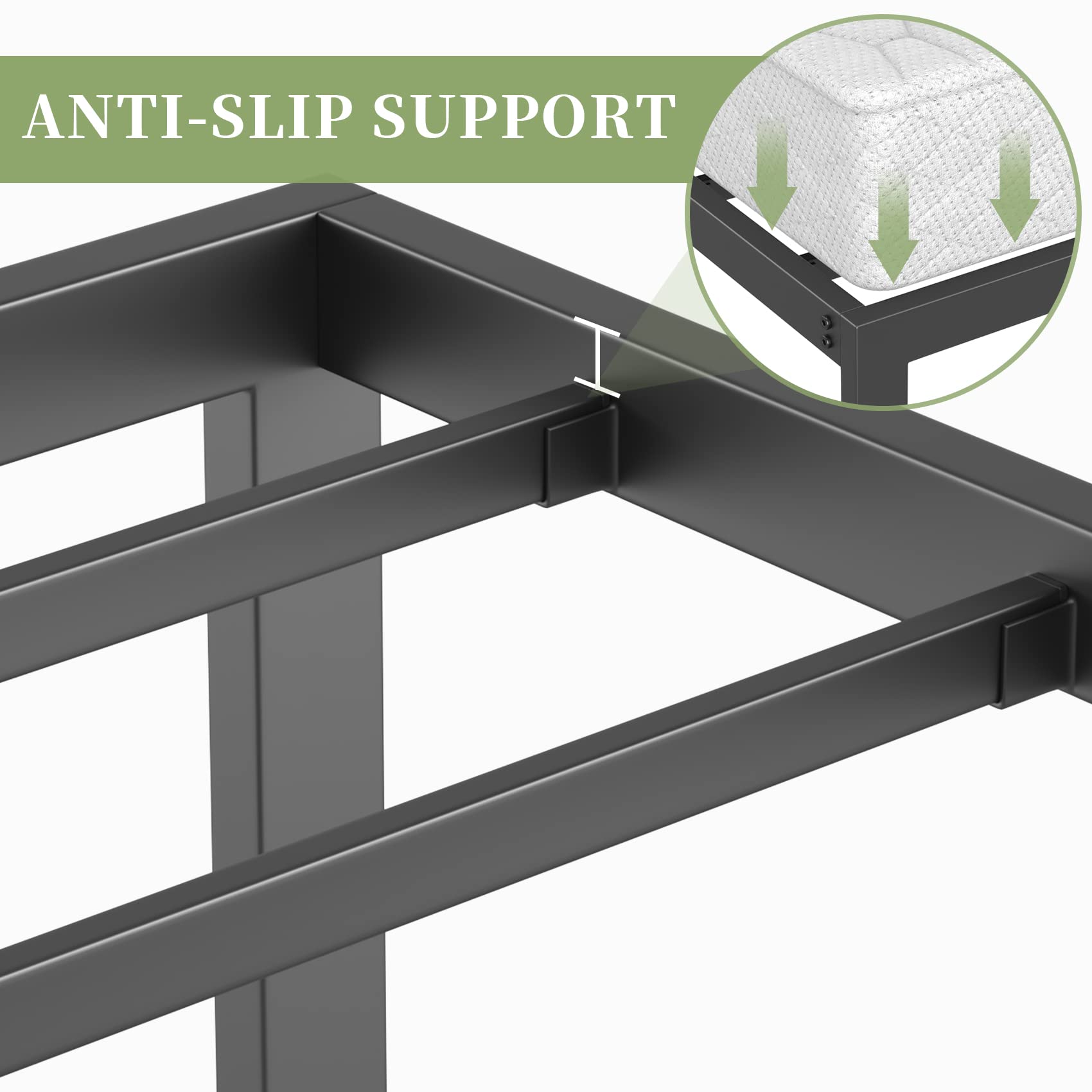 Musen Twin Bed Frame - Sturdy Metal Platform Bed with Storage, Noise-Free & Anti-Slip Design, Easy Assembly, No Box Spring Needed - Perfect for Small Spaces, Guest Rooms & Dormitories