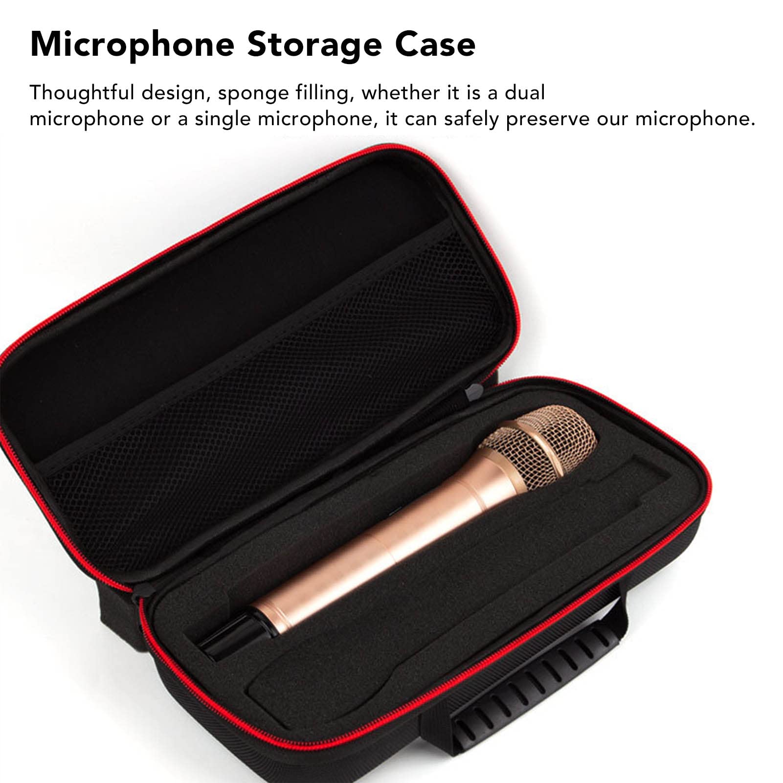 Wireless Microphone Case - Portable Storage Box with Double Pouch & EVA Outer Cover - Perfect for Travel, Studio, and On-the-Go Protection