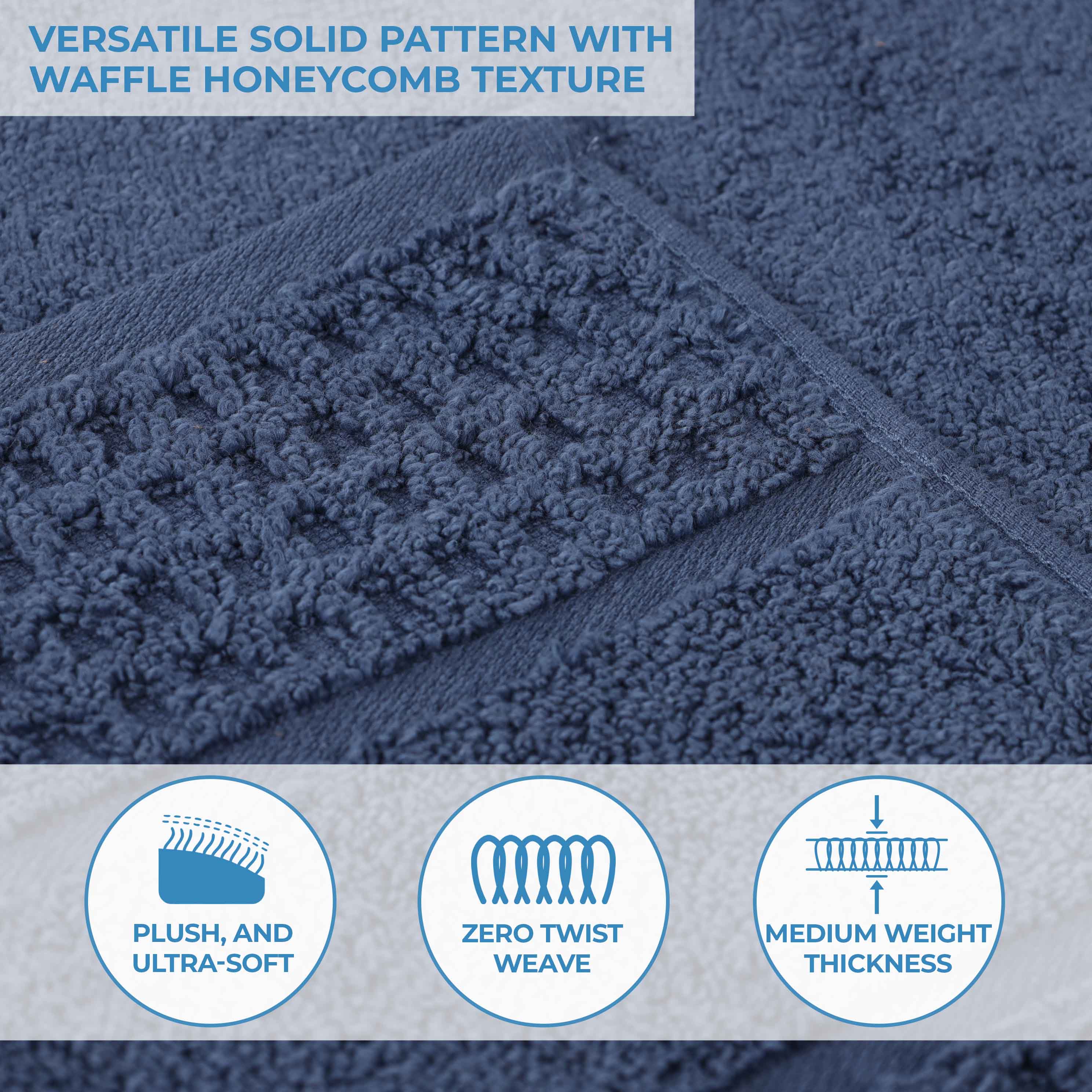 Premium Zero Twist Cotton Waffle Honeycomb Bath Towel Set of 2 - Ultra Soft & Highly Absorbent - Perfect for Spa, Bathroom & Luxury Home Use