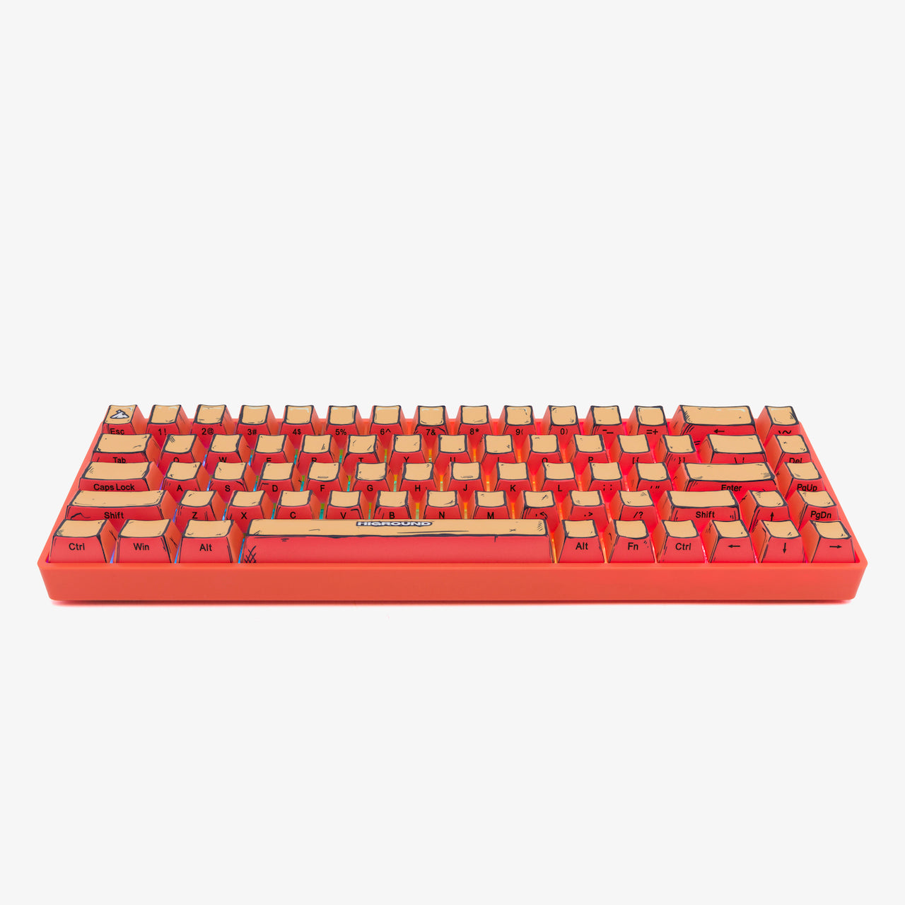 CELSHADE Basecamp 65+ Mechanical Keyboard - Orange Backlit Wired Gaming Keyboard for PC/Mac - Perfect for Gaming, Typing & Office Work