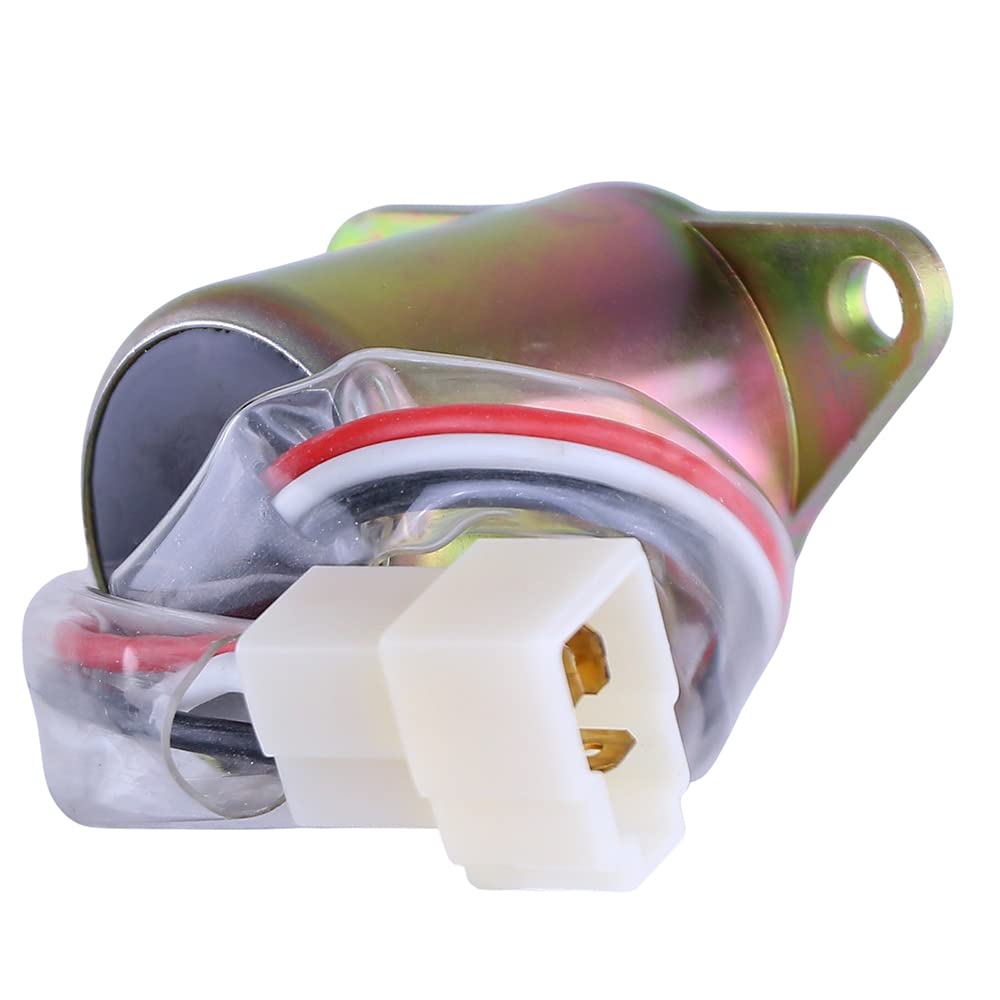 RAREELECTRICAL Synchro-Start Switch Solenoid Compatible with Kubota 17594-6001-4 Fuel Shutdown - Replacement Part for Tractor & Heavy Equipment Engines - Ideal for Agricultural & Construction Machinery Maintenance